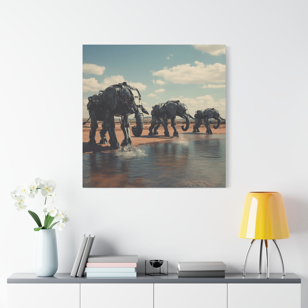 Robot Elephants Canvas Art Print