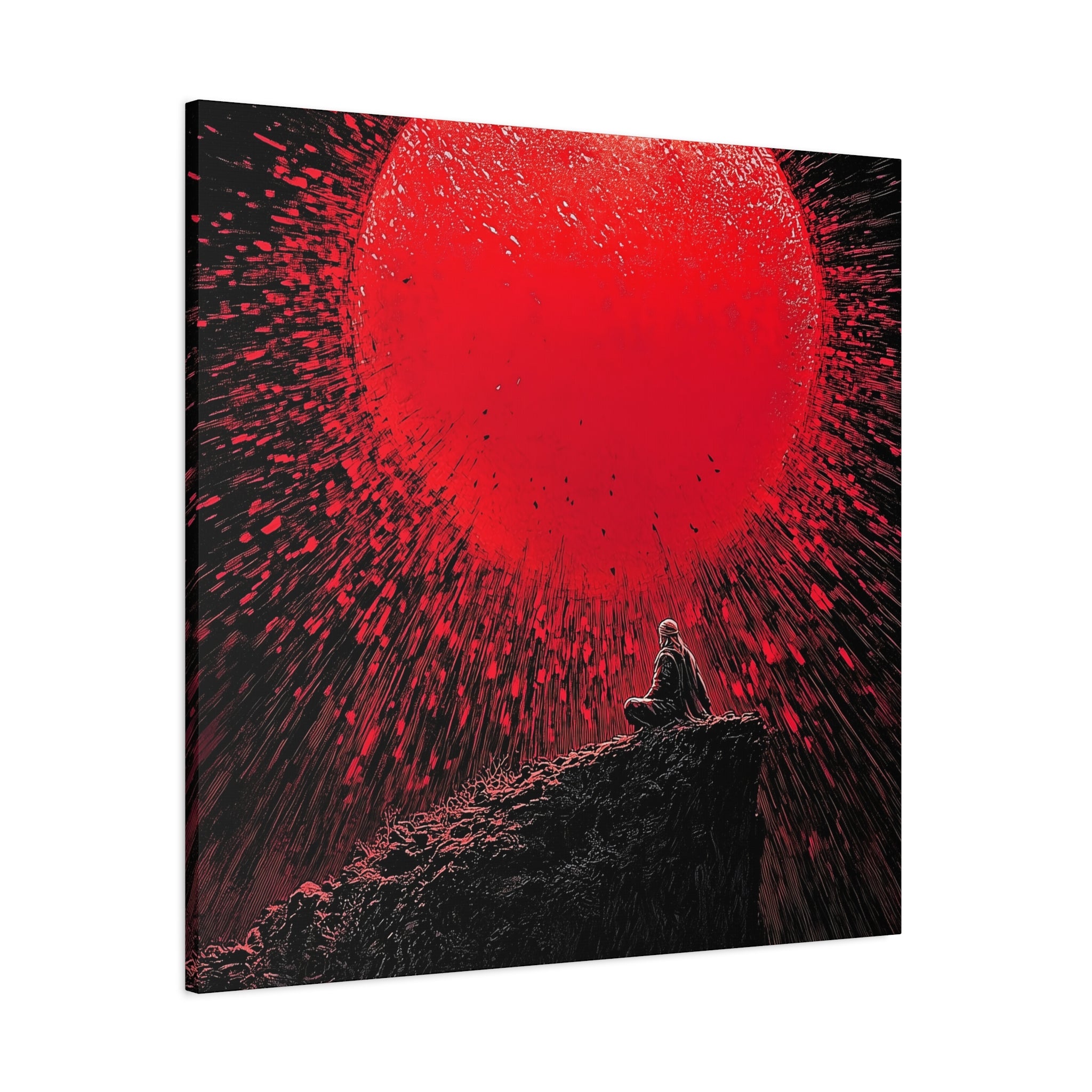 Zen Exploding Sunset Canvas Art - Meditation Wall Decor