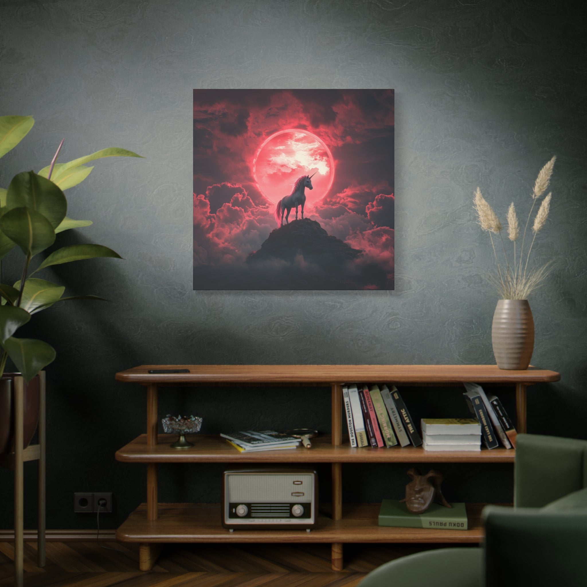 Unicorn Sunset Canvas Wall Art, Magical Home Decor, Gift for Unicorn Lovers, Fantasy Room Decor, Unique Gift Idea, Wall Mounted Art