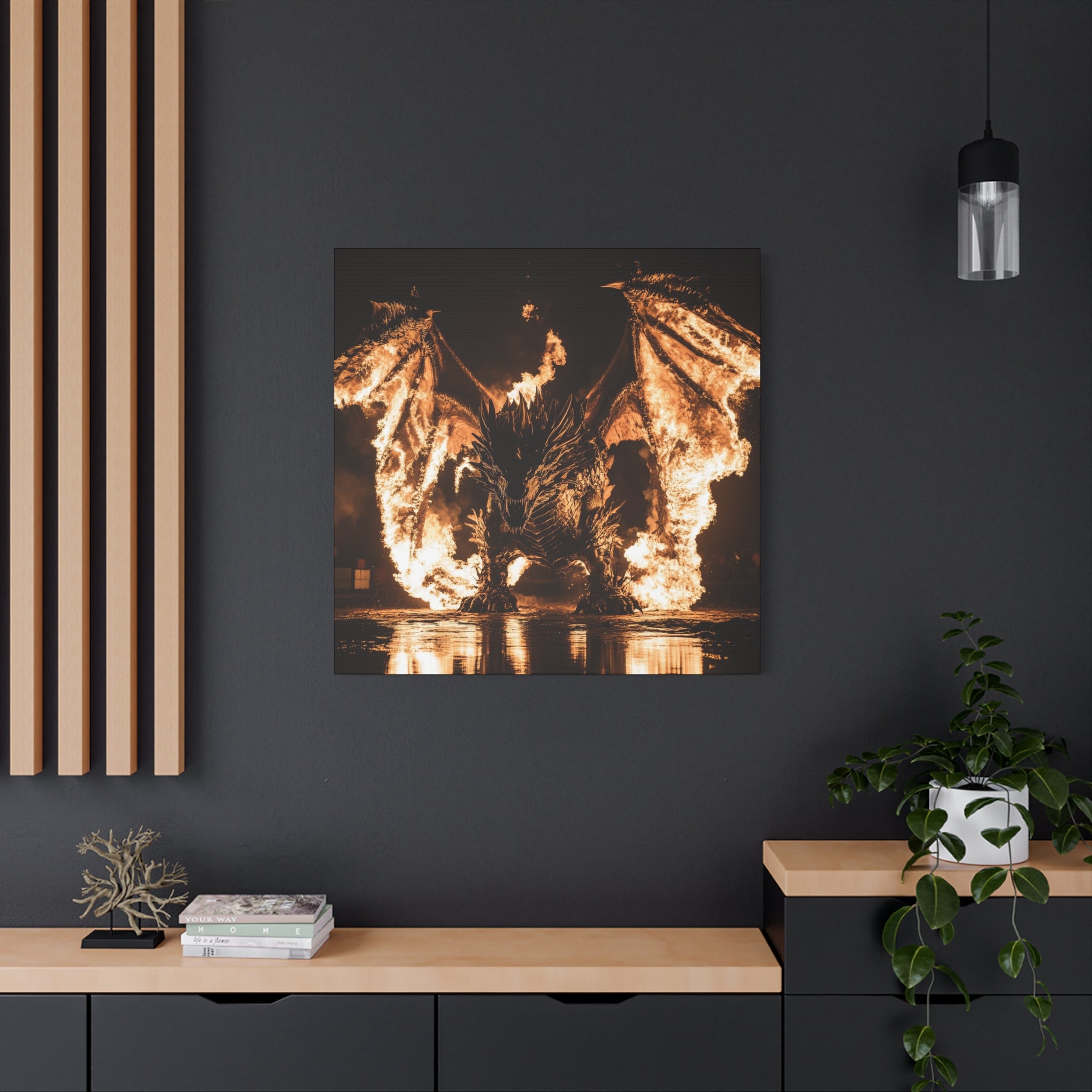 Fiery Dragon Canvas Art - Bold Wall Decor