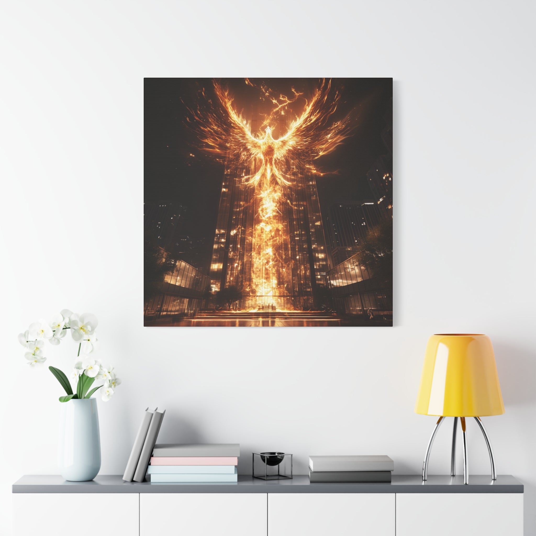Phoenix Fire Canvas Wall Art, Inspirational Decor, Modern Home Decor, Art for Living Room, Unique Gift