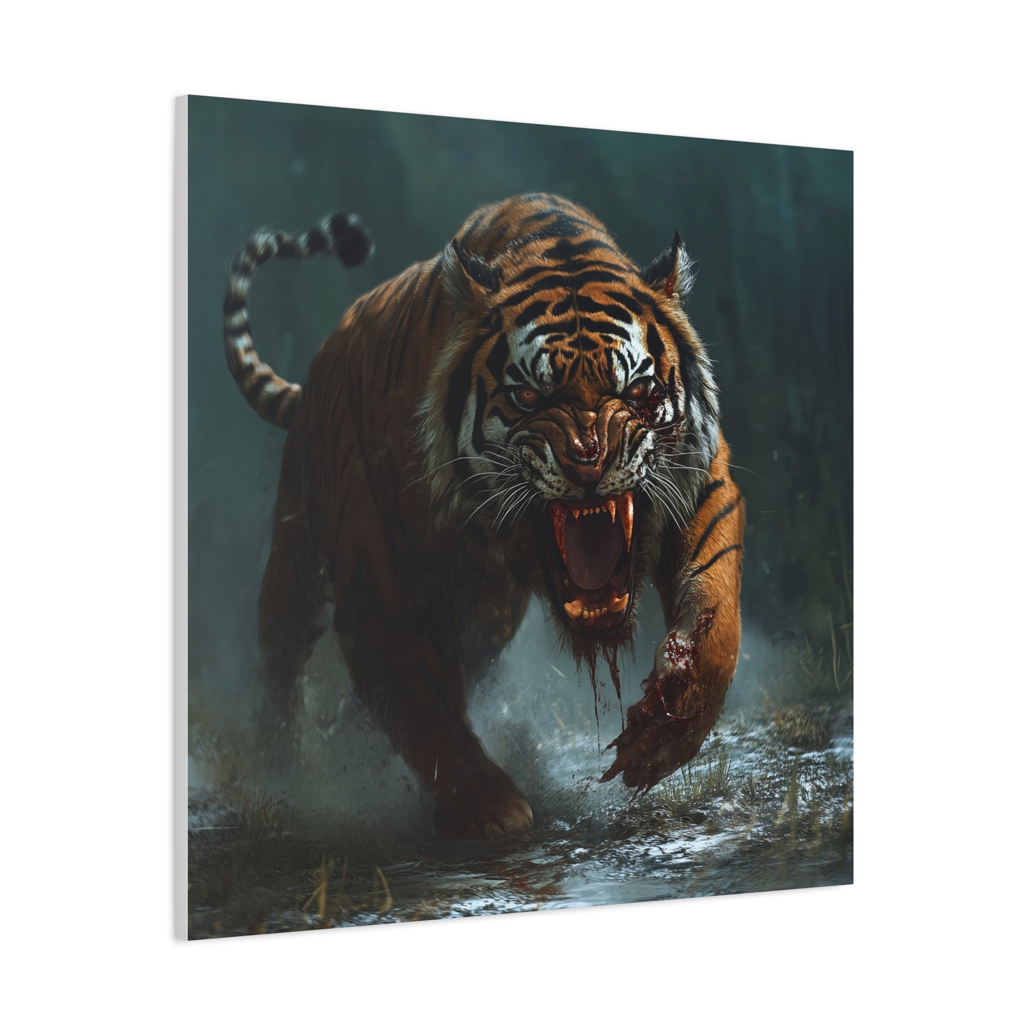 Zombie Tiger Canvas Art - Stretched 1.25" Wall Decor