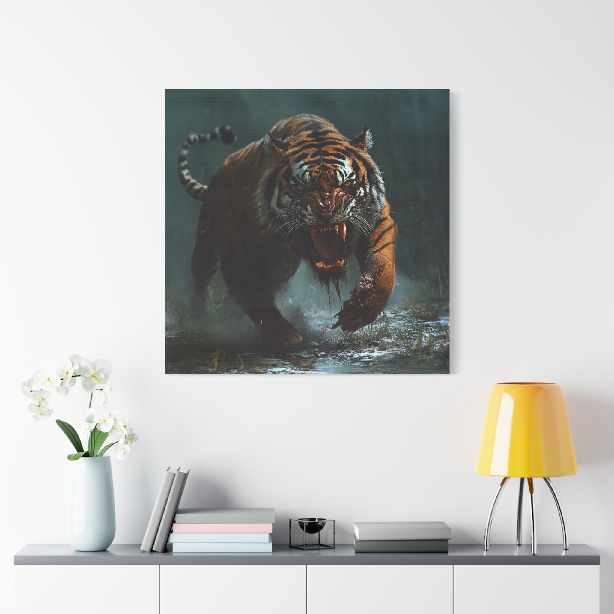 Zombie Tiger Canvas Art - Stretched 1.25" Wall Decor