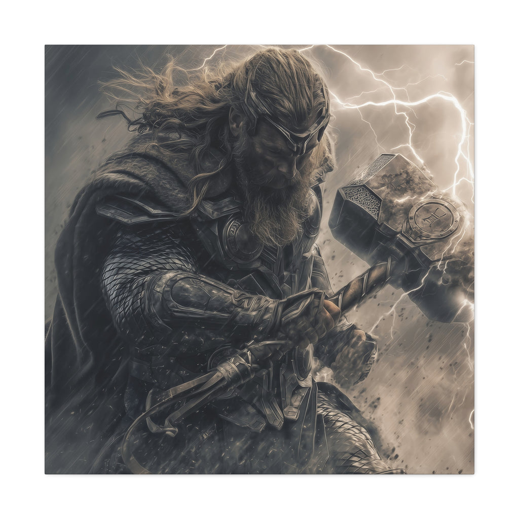 Heroic Thor Matte Canvas Art - Stretched Wall Décor for Superhero Lovers