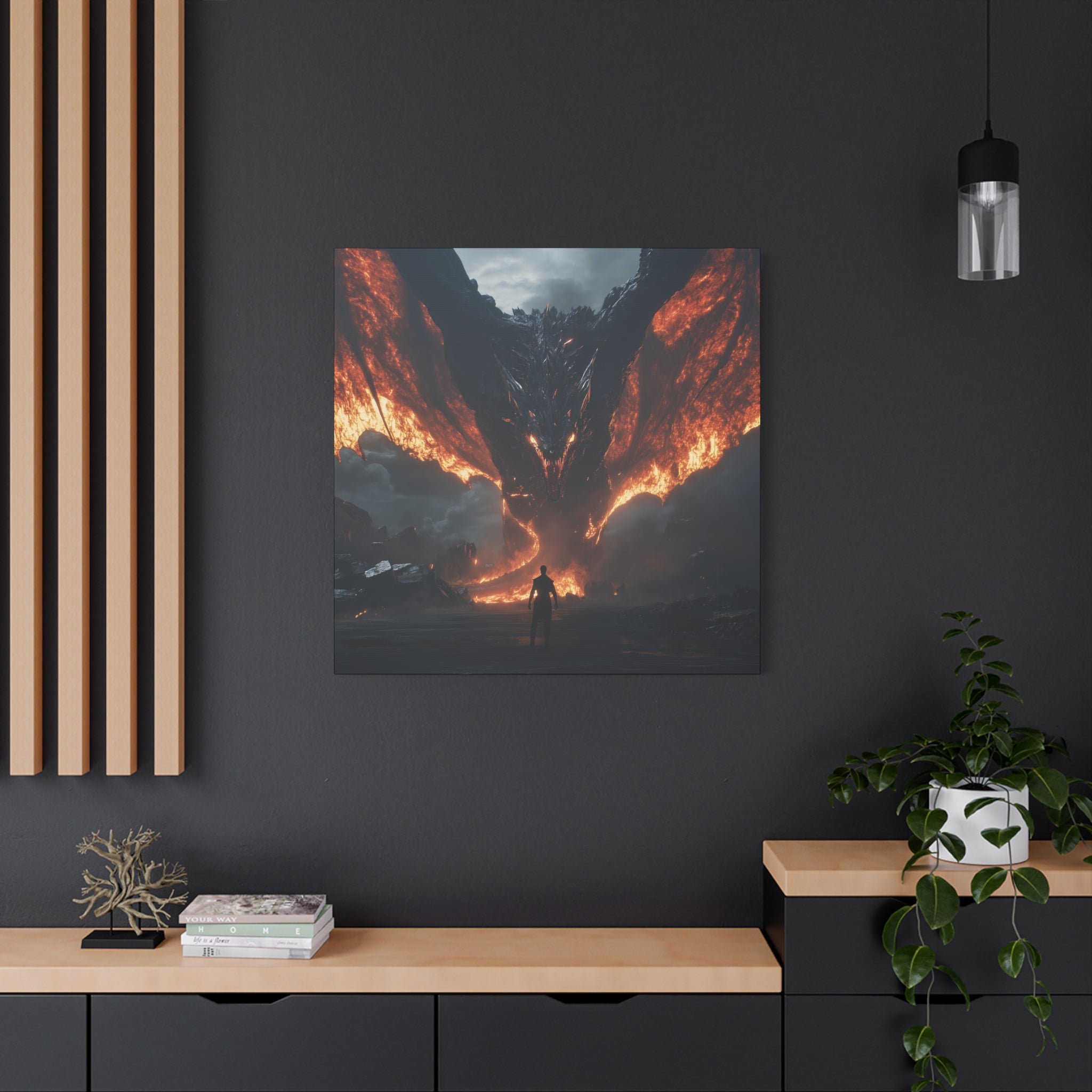 Epic Fantasy Dragon Canvas Art - No Escape