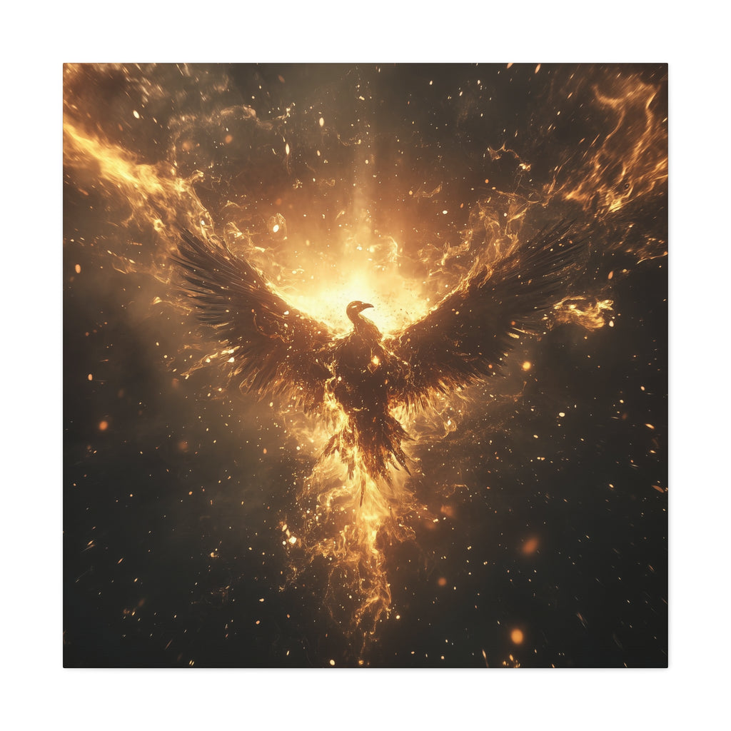 Ethereal Phoenix Canvas Art Print, Fantasy Decor, Wall Art, Gift for Friends, Home Decor, Inspirational Artwork