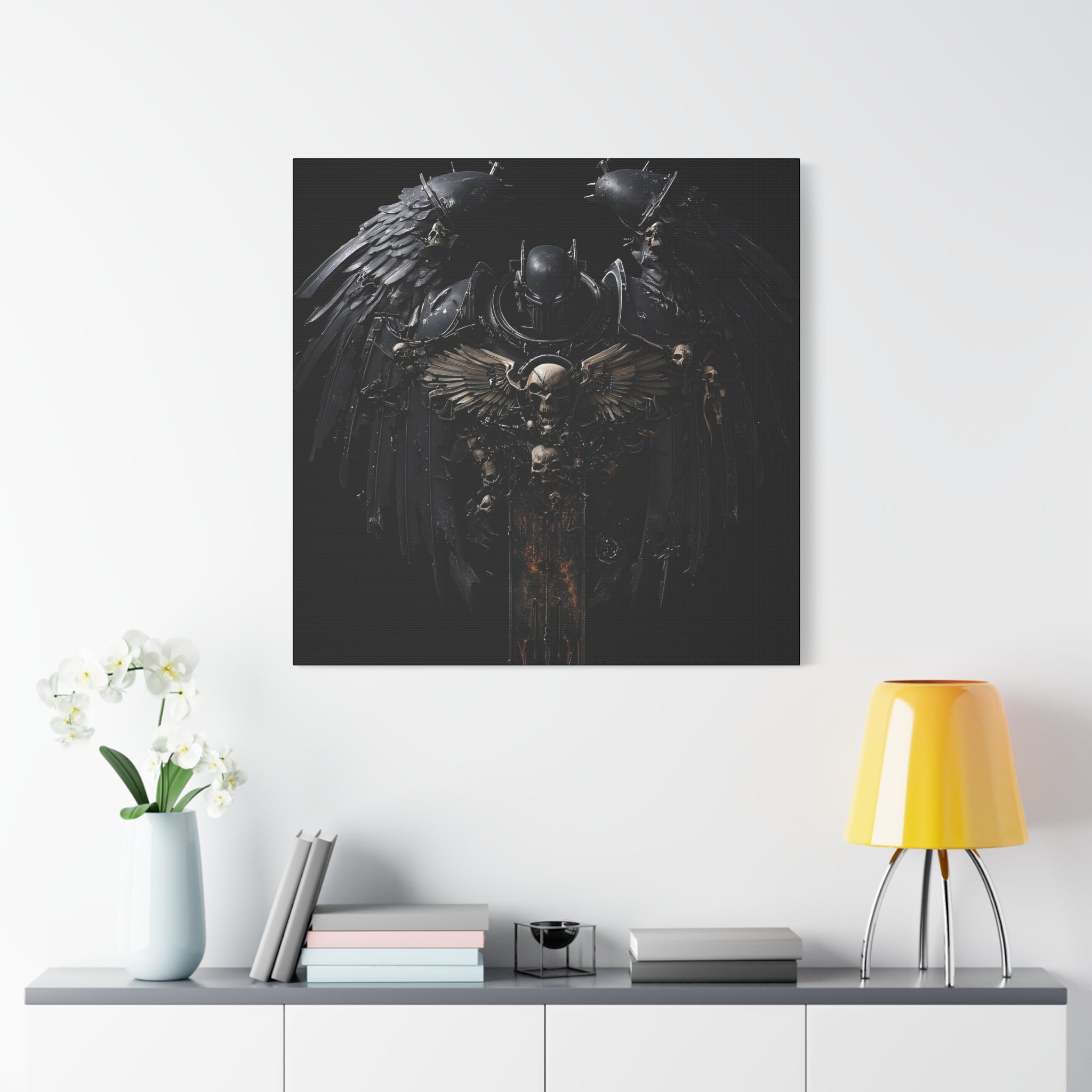 Gothic Art Canvas Wall Decor - Warhammer Crest Design