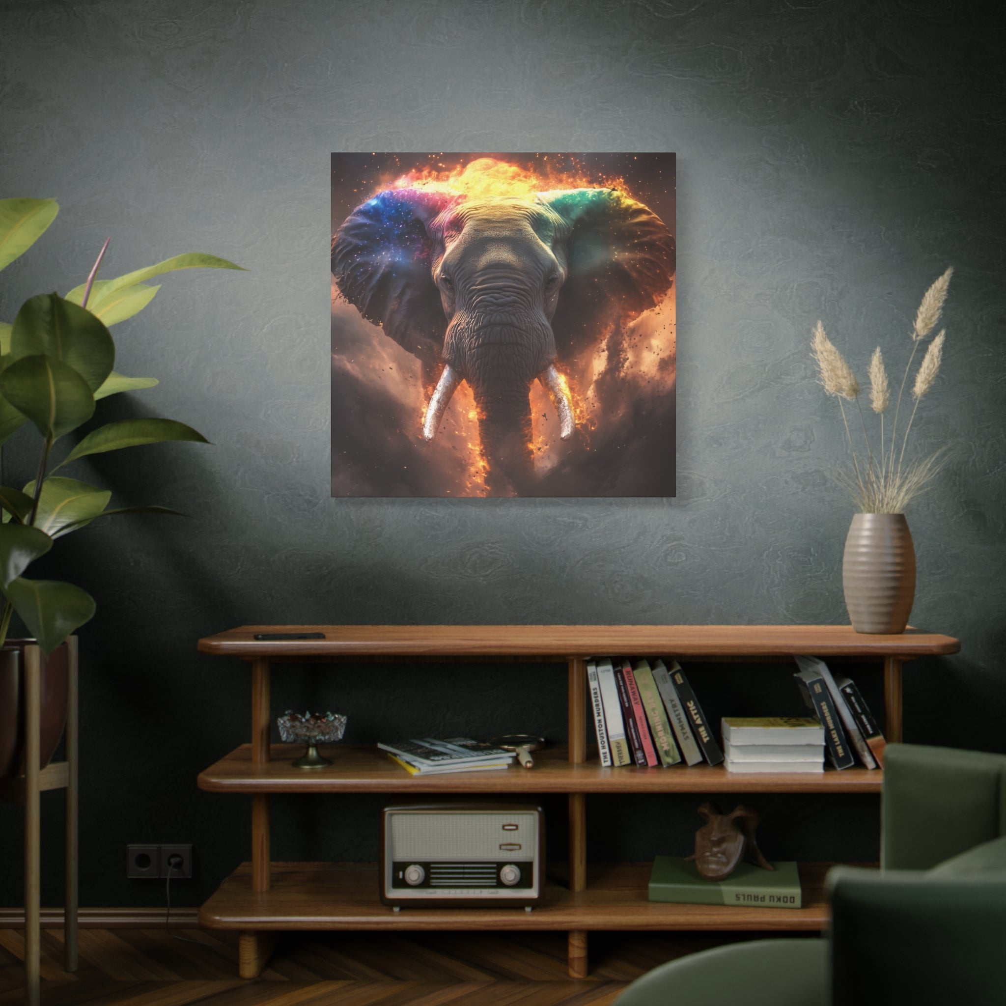 Vibrant Elephant Canvas Art, Colorful Wall Decor, Animal Lover Gift, Unique Home Decor, Nature Inspired Art Piece