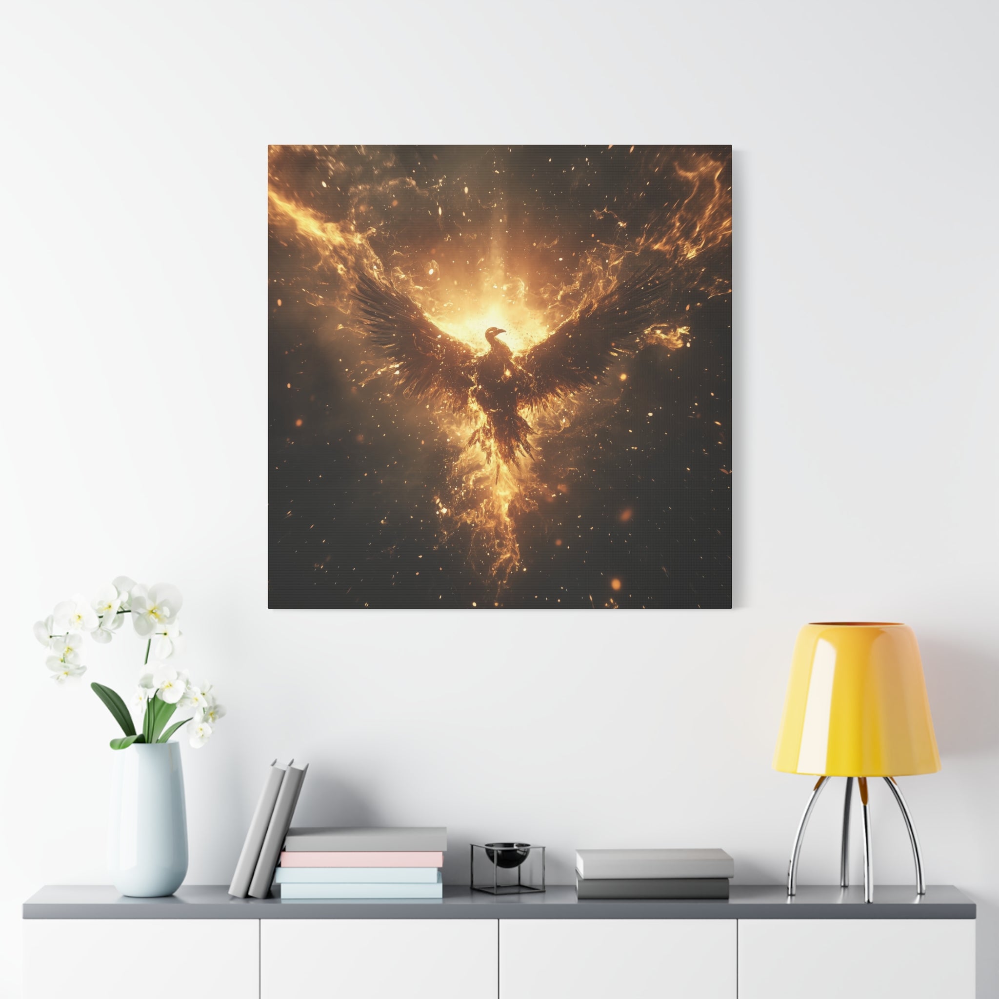 Ethereal Phoenix Canvas Art Print, Fantasy Decor, Wall Art, Gift for Friends, Home Decor, Inspirational Artwork
