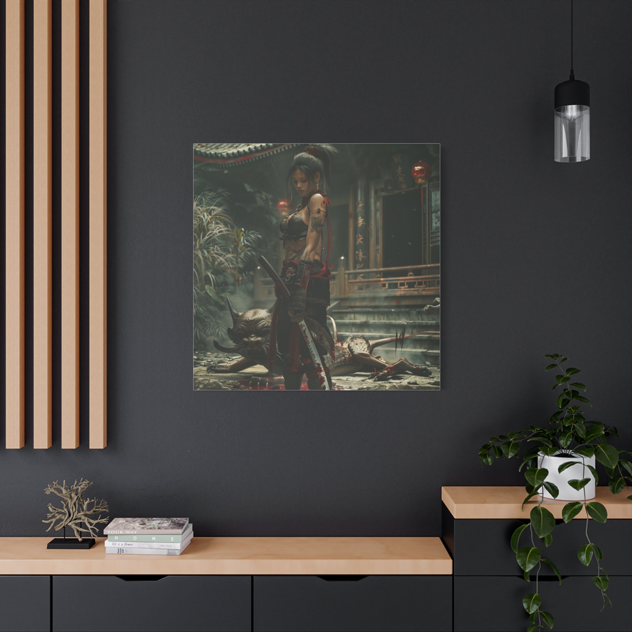 Warrior Spirit Matte Canvas Print – 1.25" Stretched Wall Art for Anime Lovers