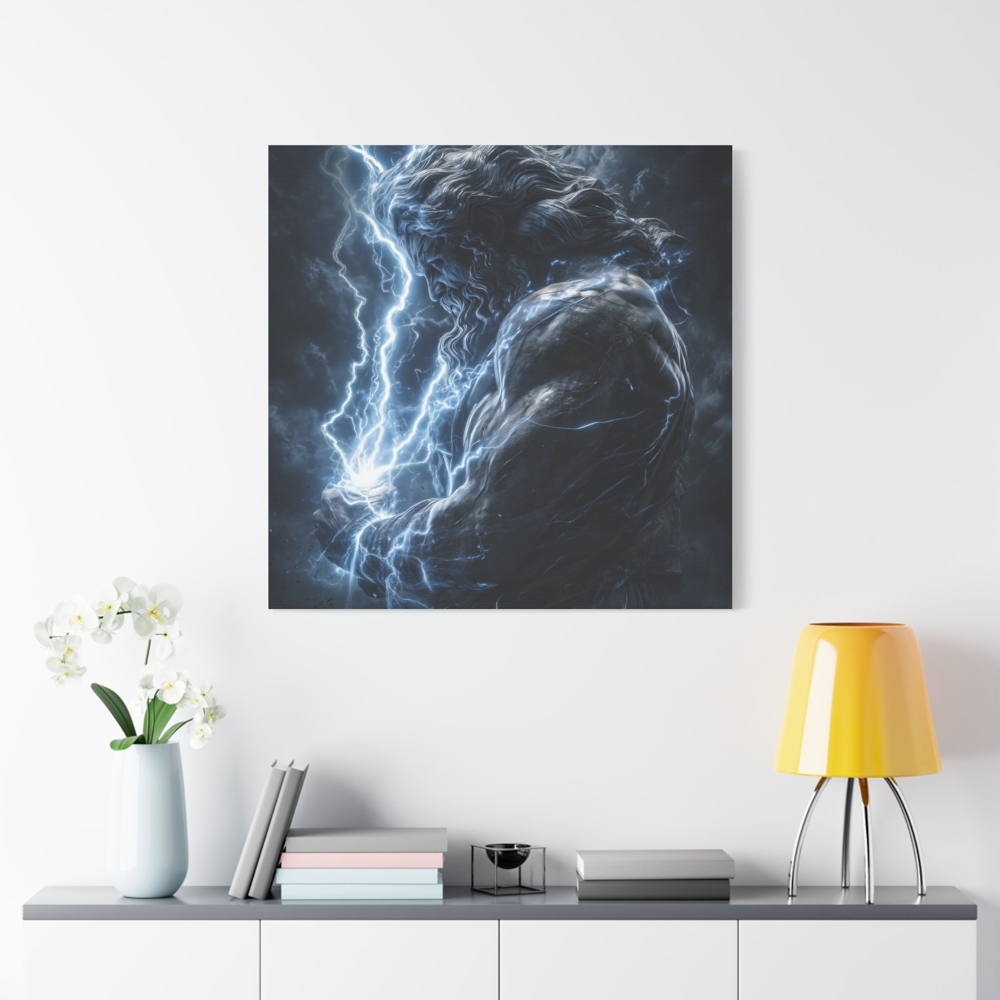 Zeus Lightning Matte Canvas Wall Art