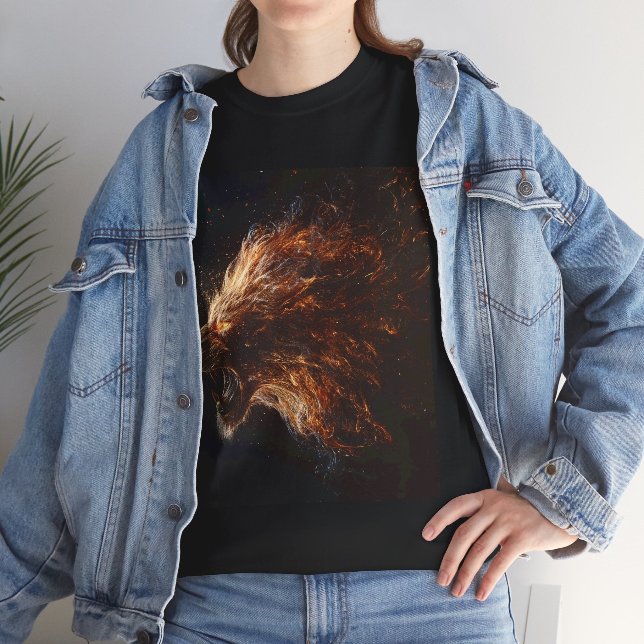 Majestic Fire Lion Graphic Tee
