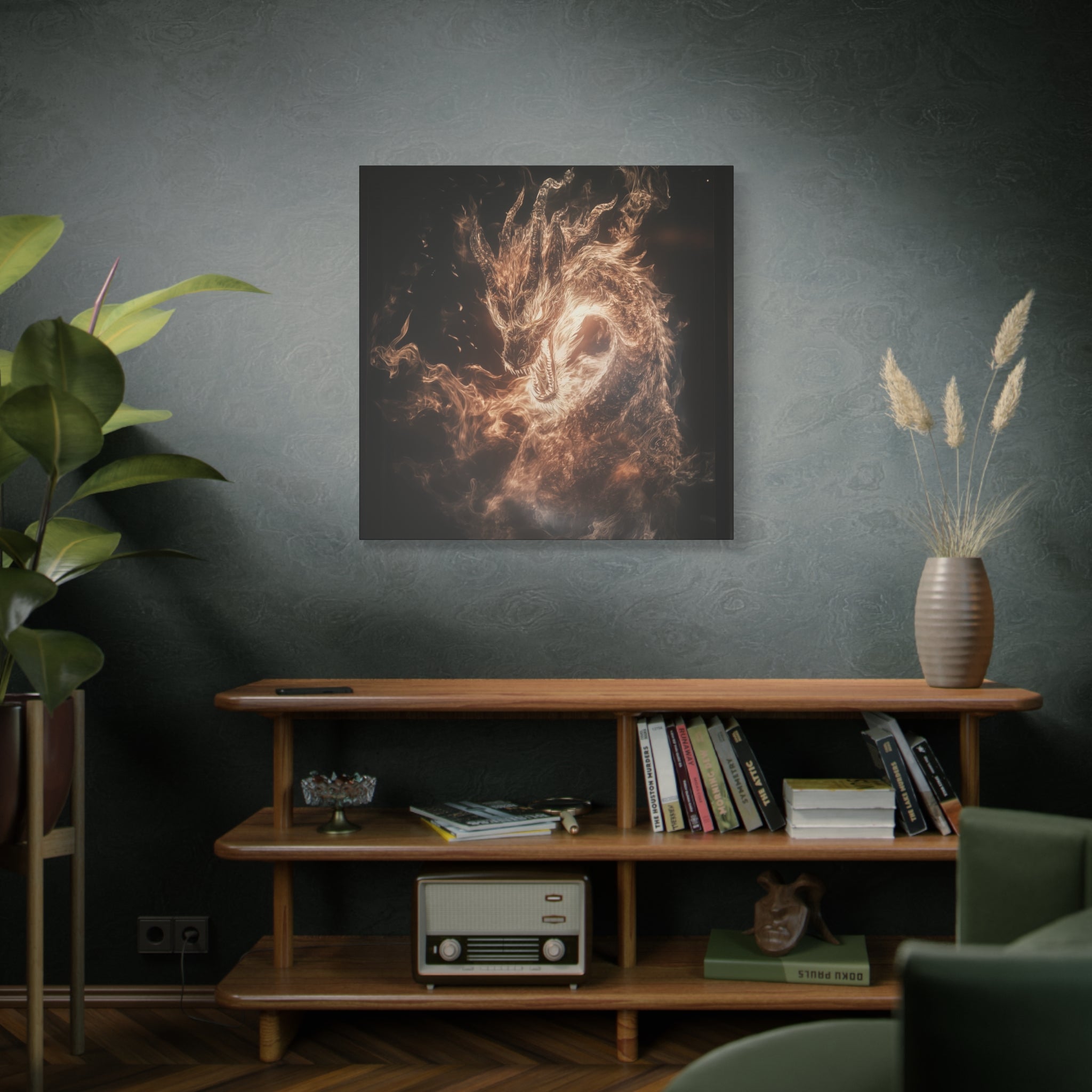 Fiery Mystical Dragon Wall Art