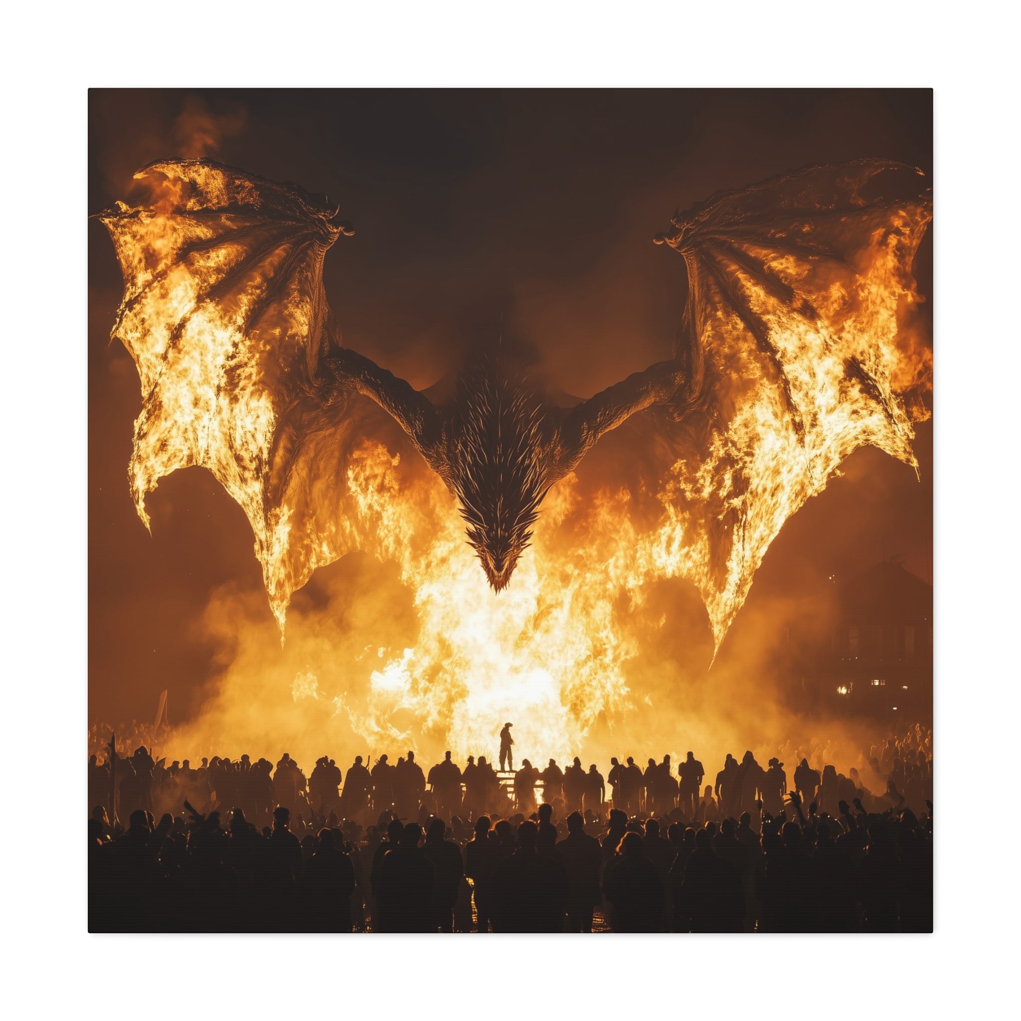 Fire-Breathing Dragon Canvas Art - Sacrifice