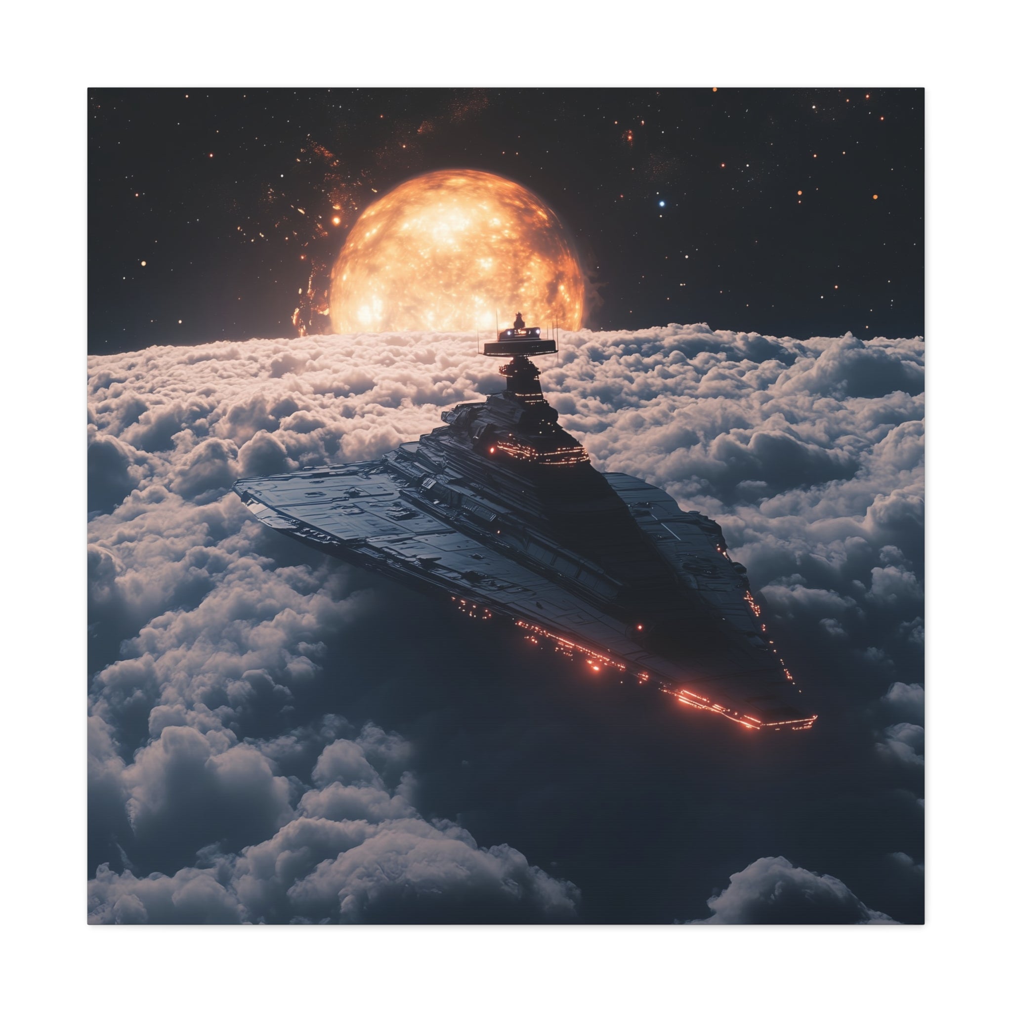 Cosmic Starship Wall Art – Sci-Fi Canvas Print for Space Lovers