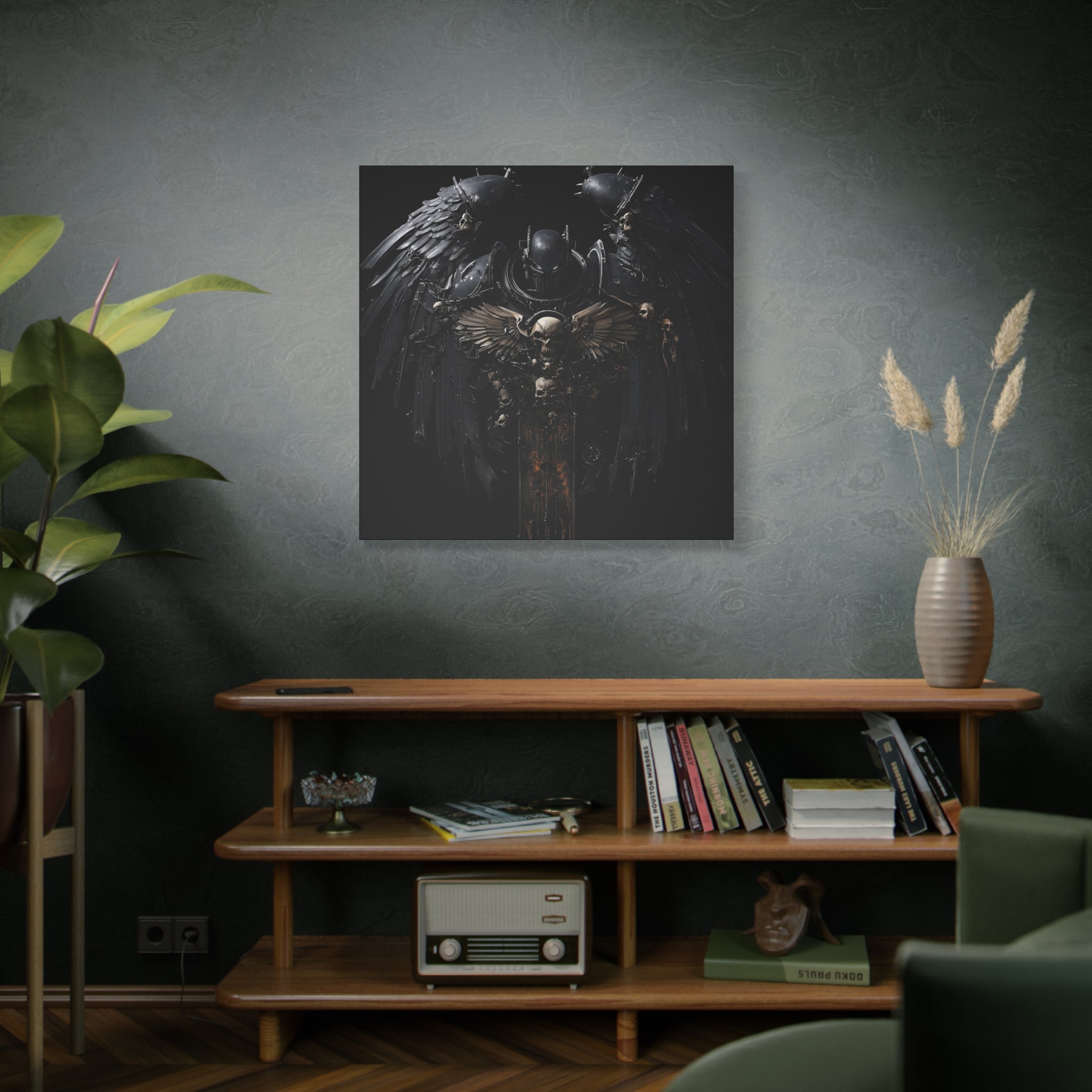Gothic Art Canvas Wall Decor - Warhammer Crest Design