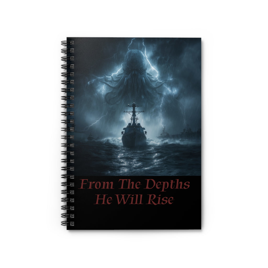 Cthulhu Themed Spiral Notebook - From The Depths He Will Rise