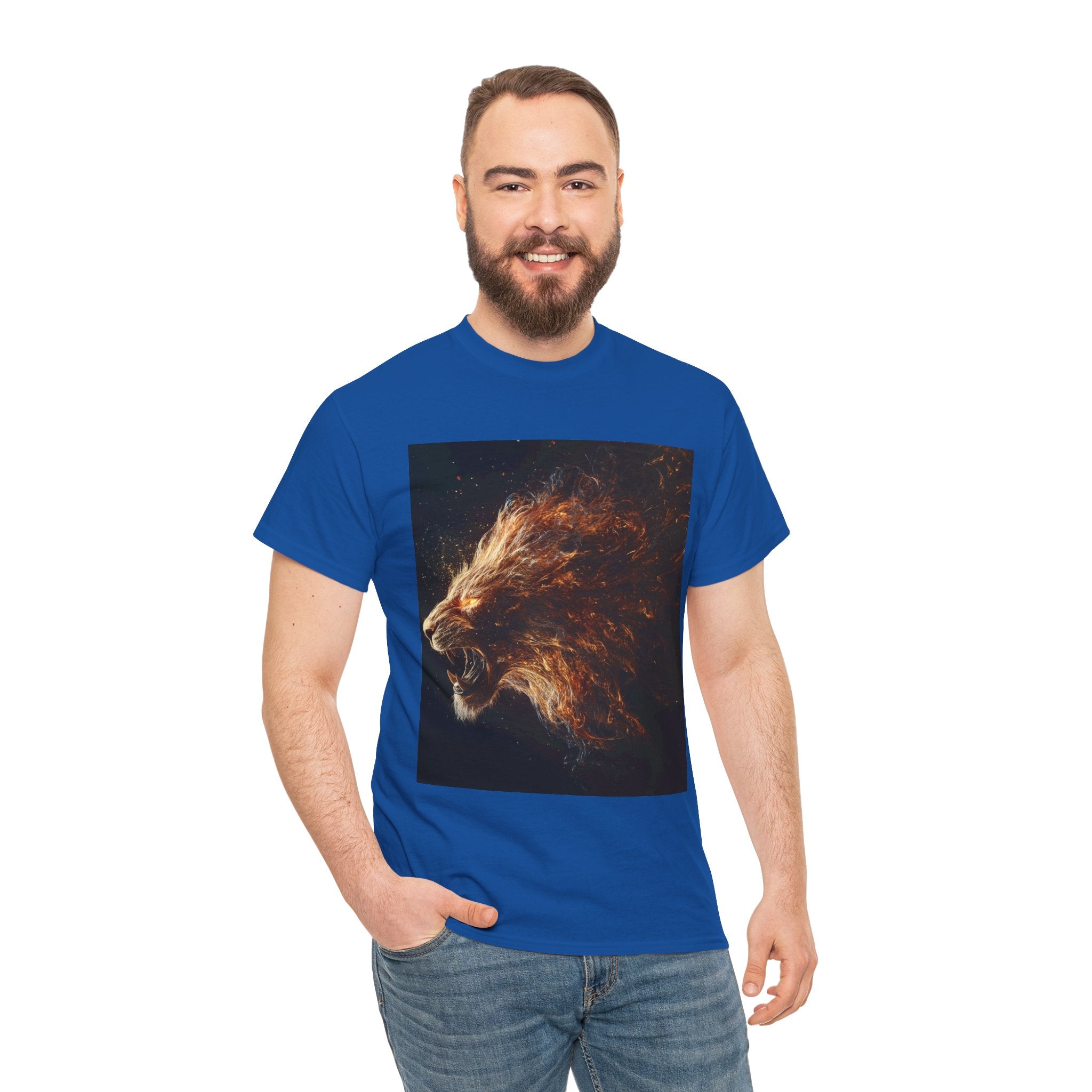 Majestic Fire Lion Graphic Tee