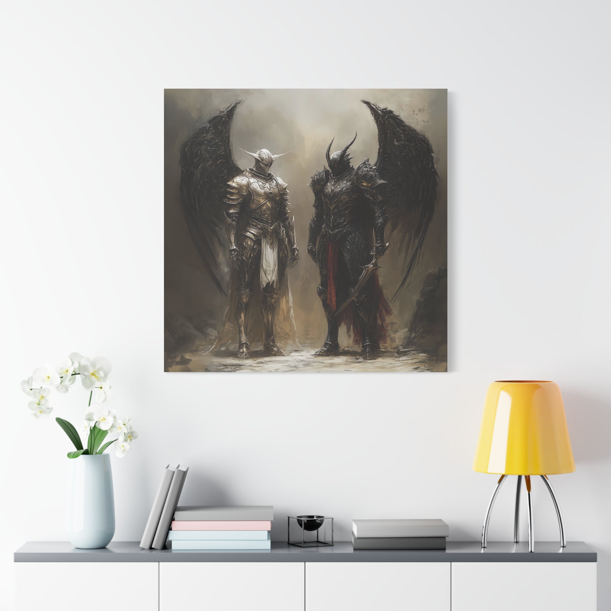 Epic Fantasy Wall Art Canvas - Stretched Matte Print of Winged Warriors