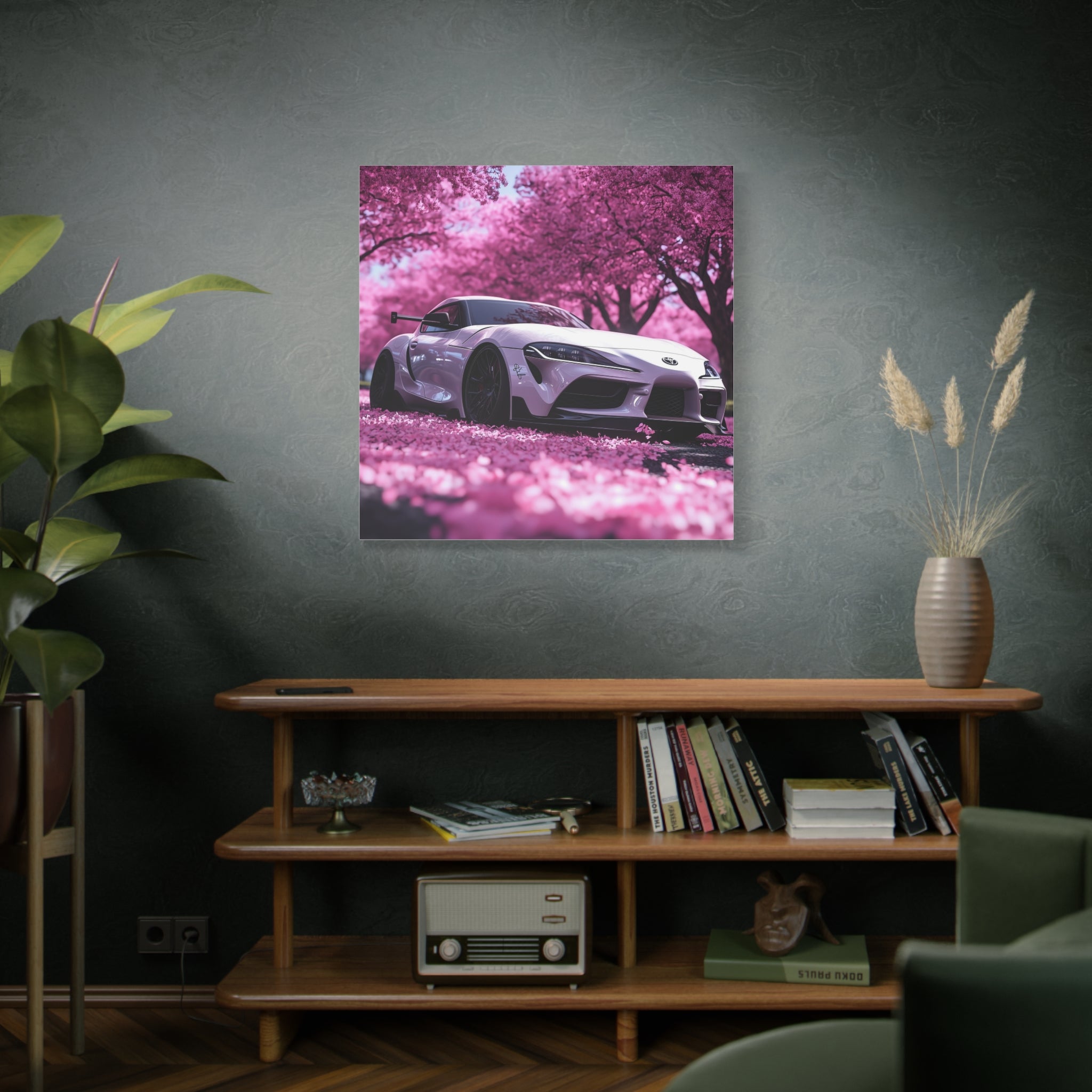 Toyota Supra in Cherry Blossom Field