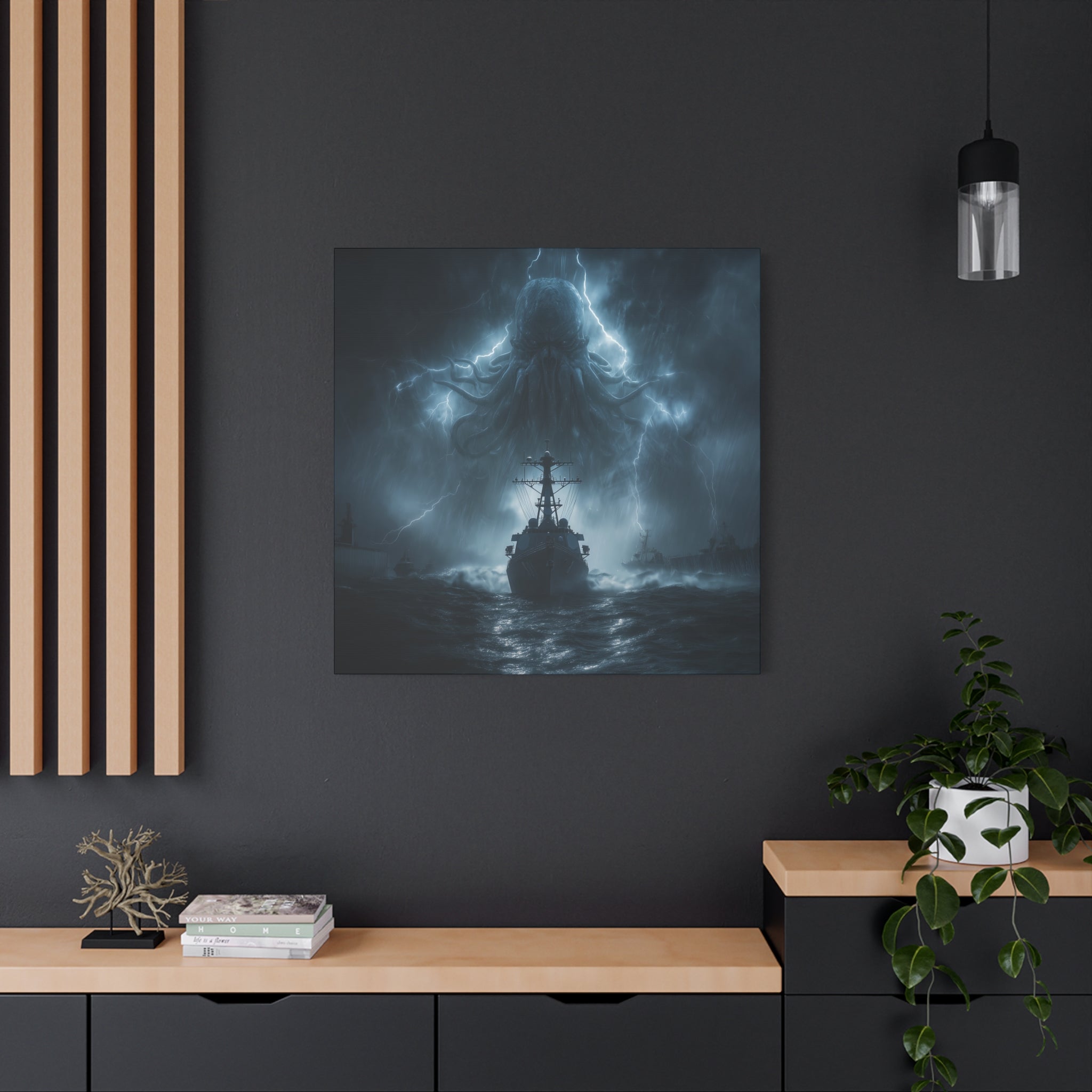 Cthulhu Storm Canvas Art - Dark Fantasy Wall Decor