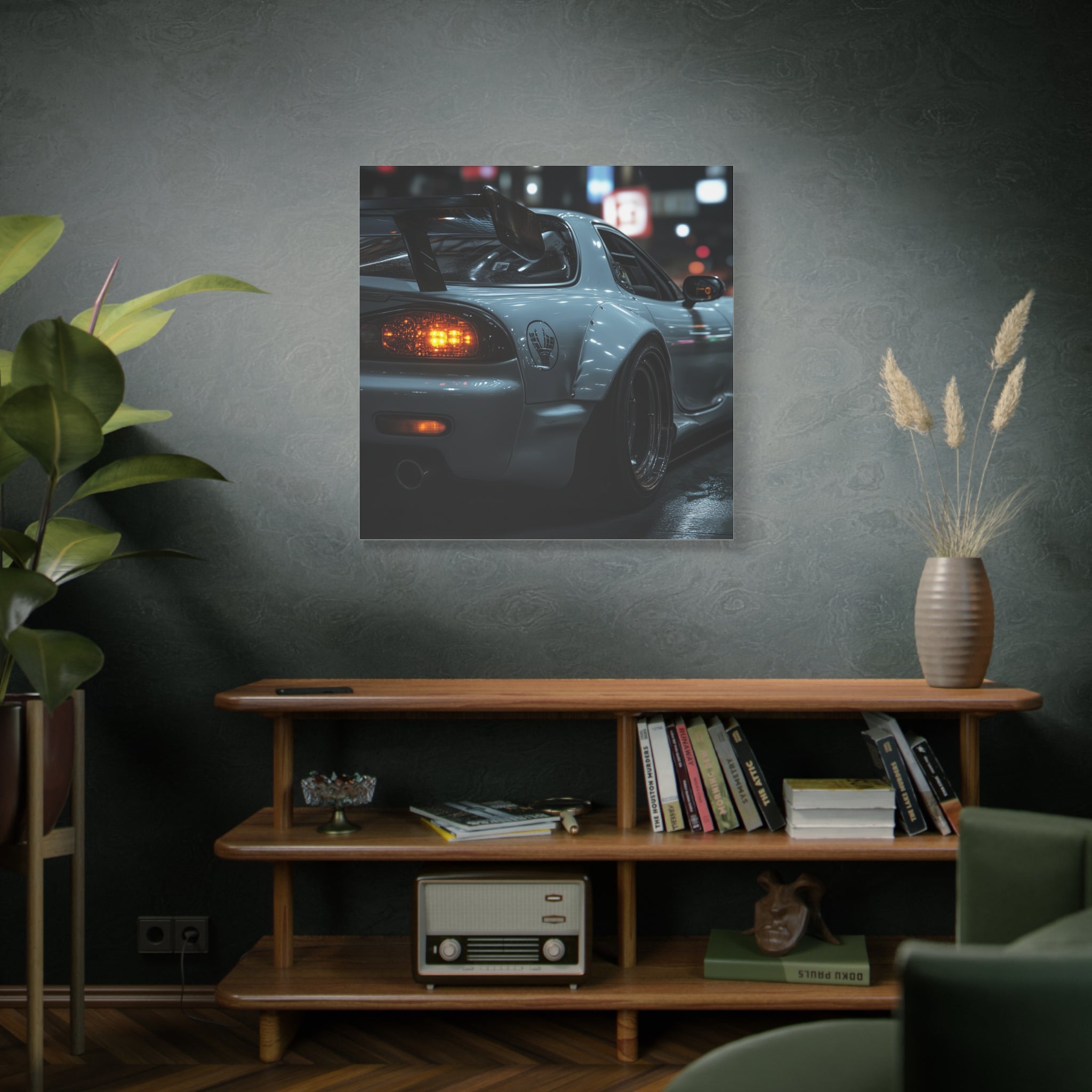Mazda RX7 Driving Through Tokyo - Modern Decor for Car Enthusiasts
