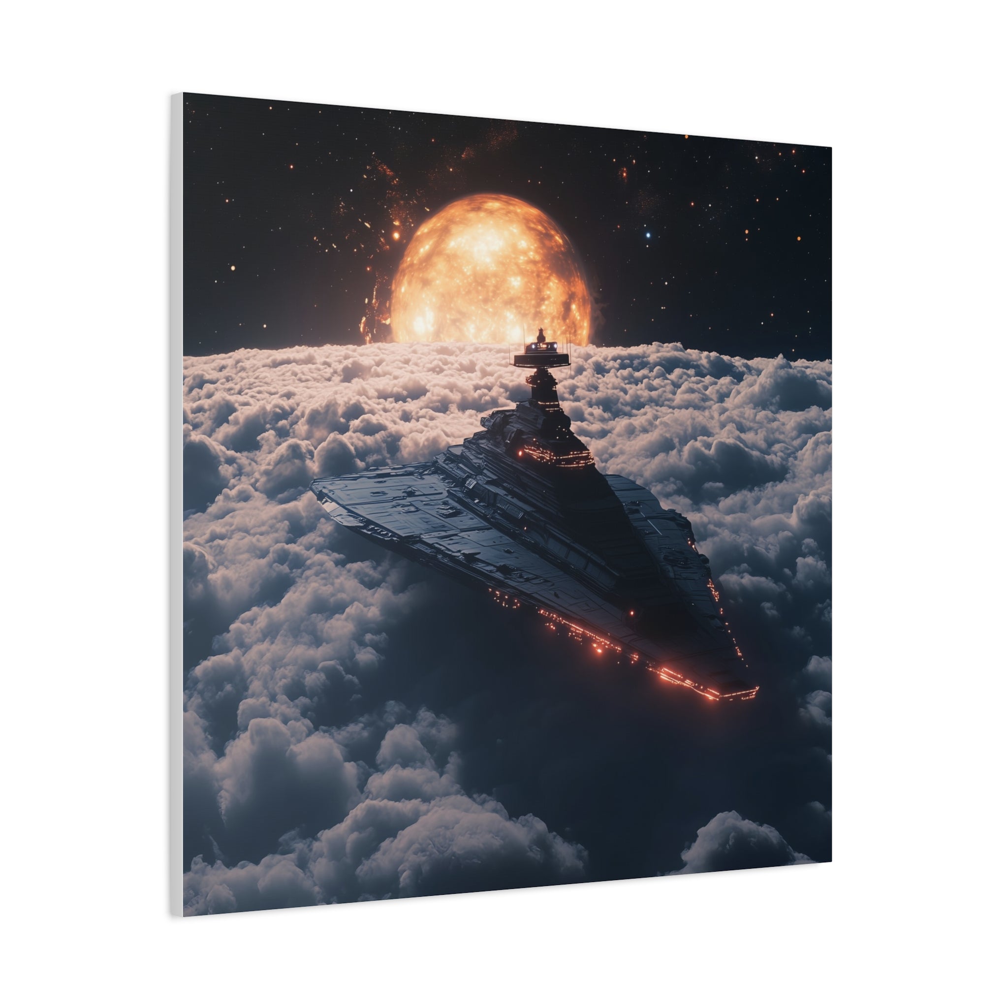 Cosmic Starship Wall Art – Sci-Fi Canvas Print for Space Lovers