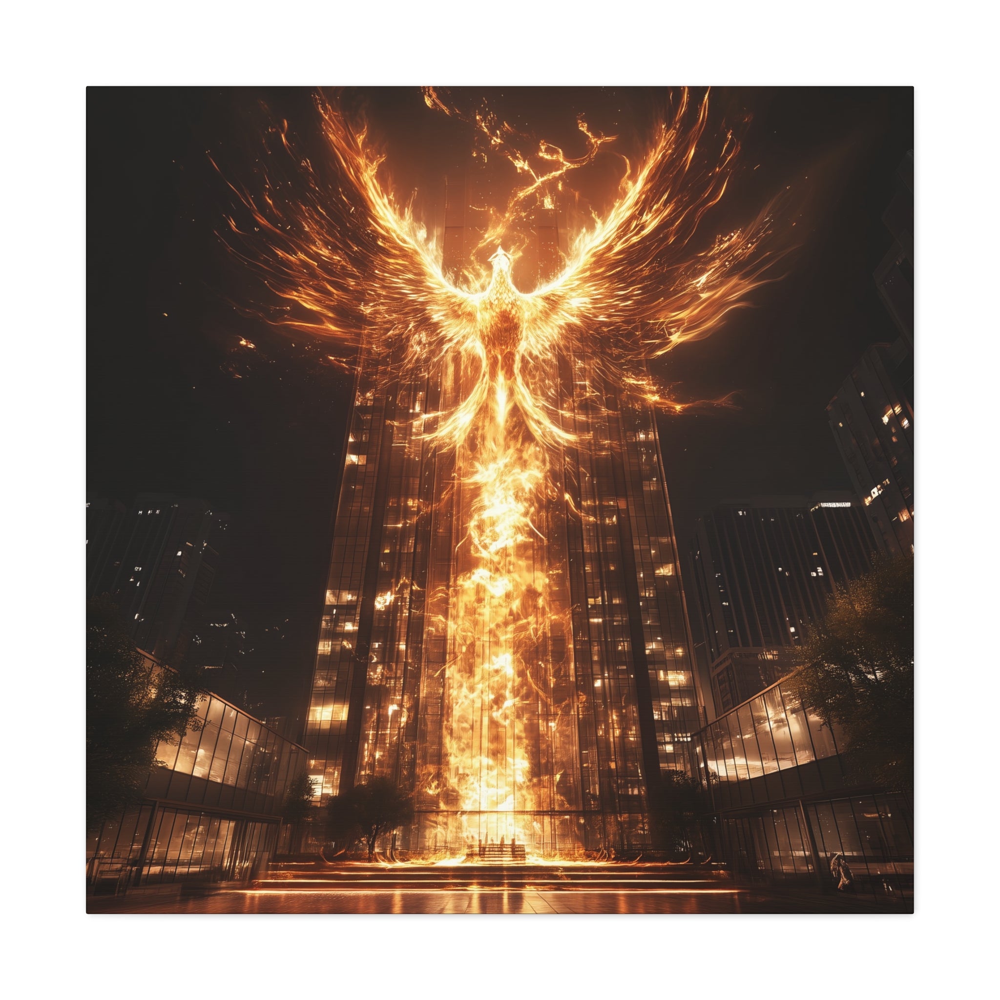 Phoenix Fire Canvas Wall Art, Inspirational Decor, Modern Home Decor, Art for Living Room, Unique Gift