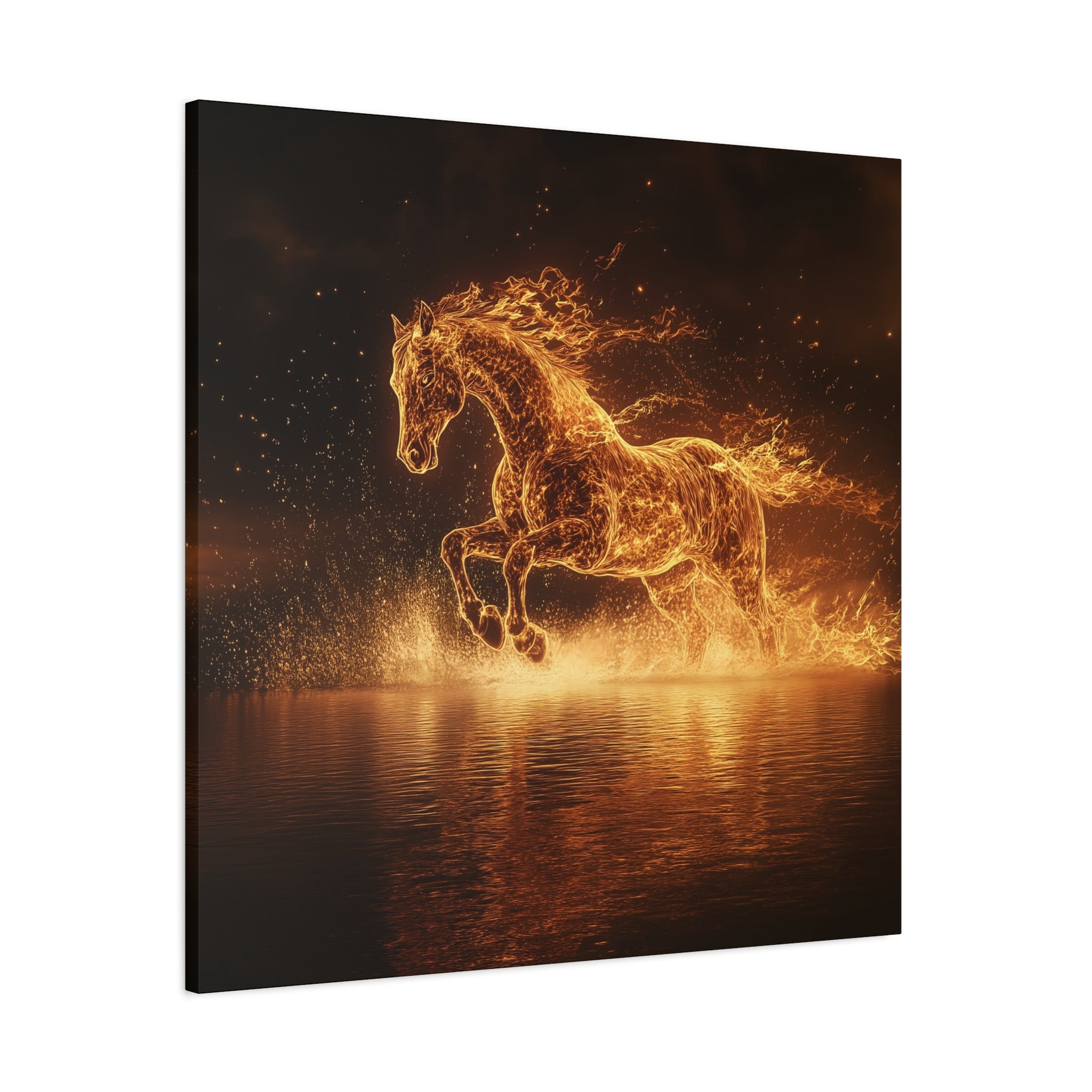 Fire Horse Running Through Water Art, Wall Decor, Home Decor, Horse Lover Gift, Fire and Water Art, Wildlife Art, Nature