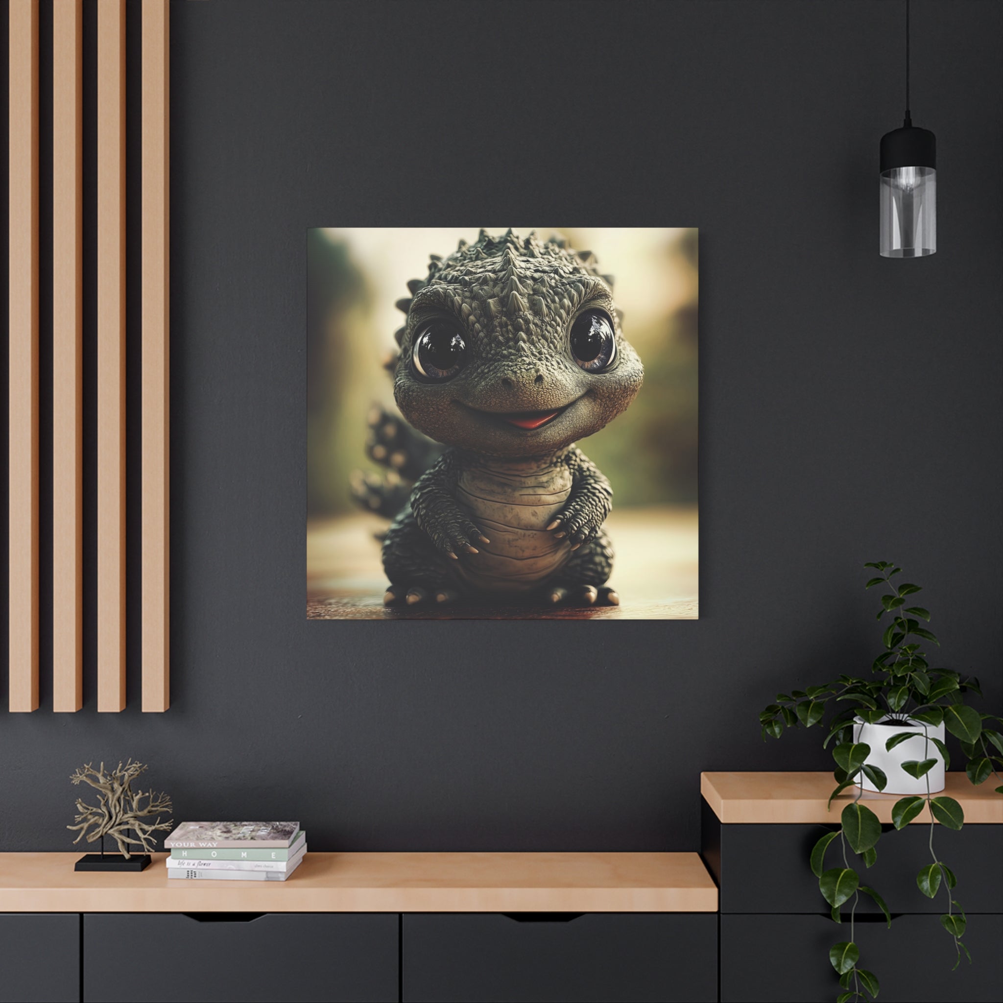 Cute Baby Godzilla canvas Print