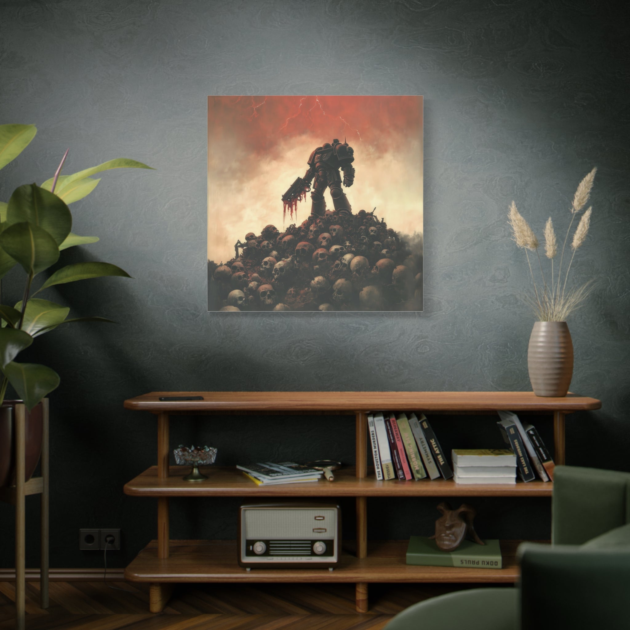 Warhammer 40K Warrior Matte Canvas Art - Dark Fantasy Wall Decor