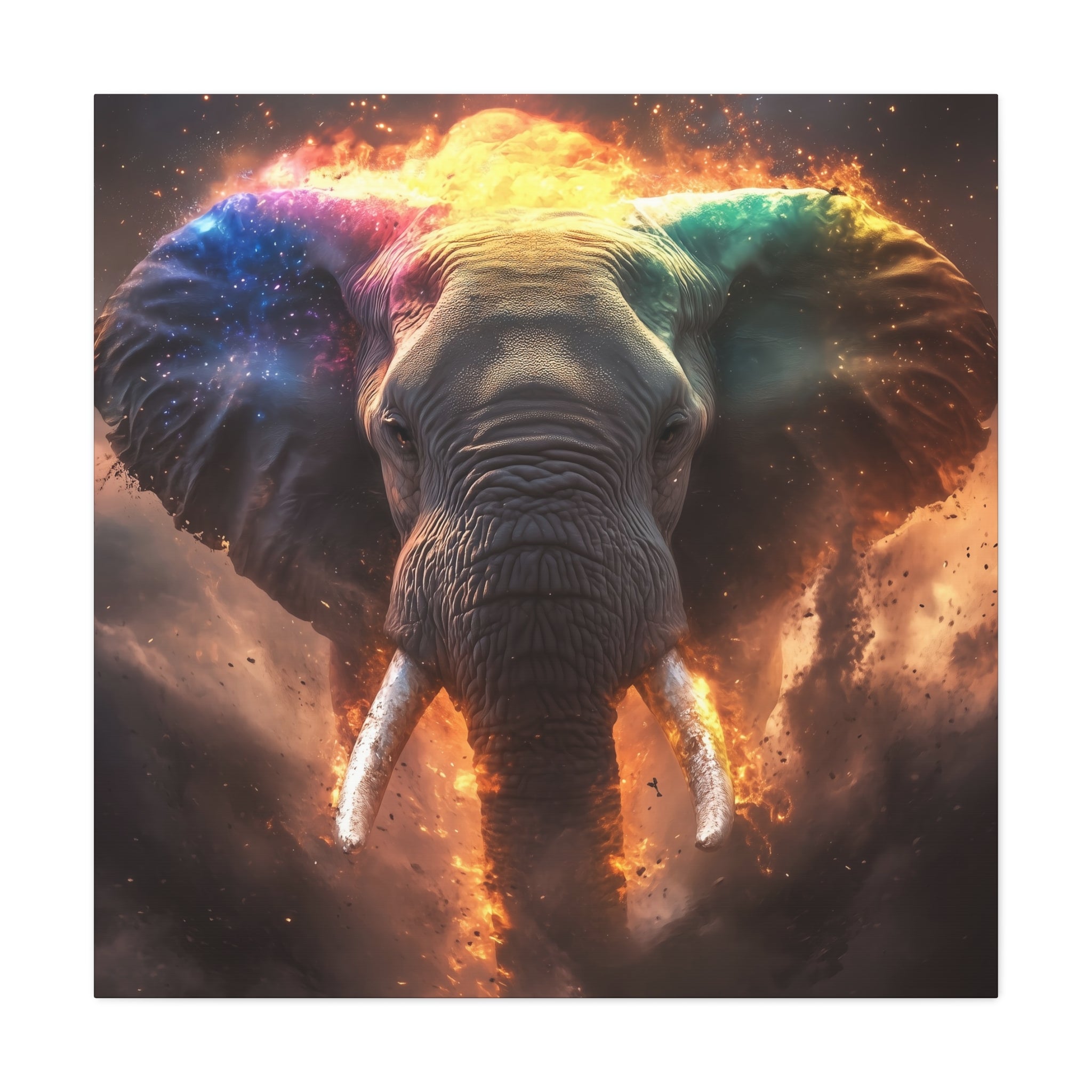 Vibrant Elephant Canvas Art, Colorful Wall Decor, Animal Lover Gift, Unique Home Decor, Nature Inspired Art Piece