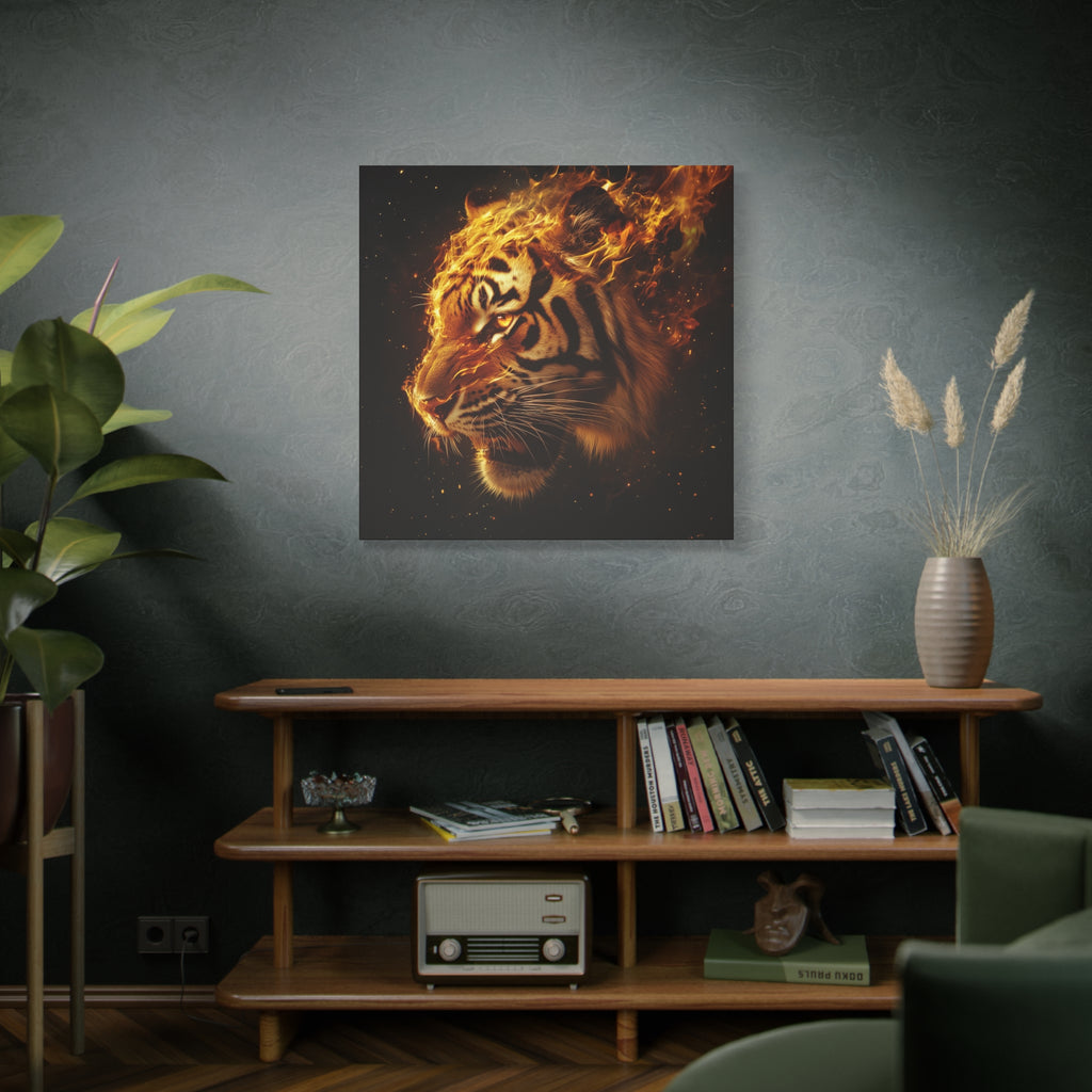 Fierce Tiger Wall Art - Matte Canvas Print, Stretched Home Decor, Animal Lover Gift, Jungle Theme, Wild Spirit Artwork