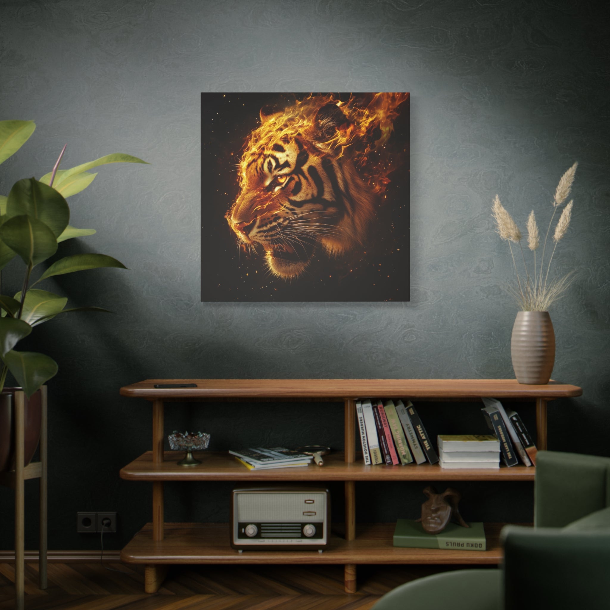 Fierce Tiger Wall Art - Matte Canvas Print, Stretched Home Decor, Animal Lover Gift, Jungle Theme, Wild Spirit Artwork