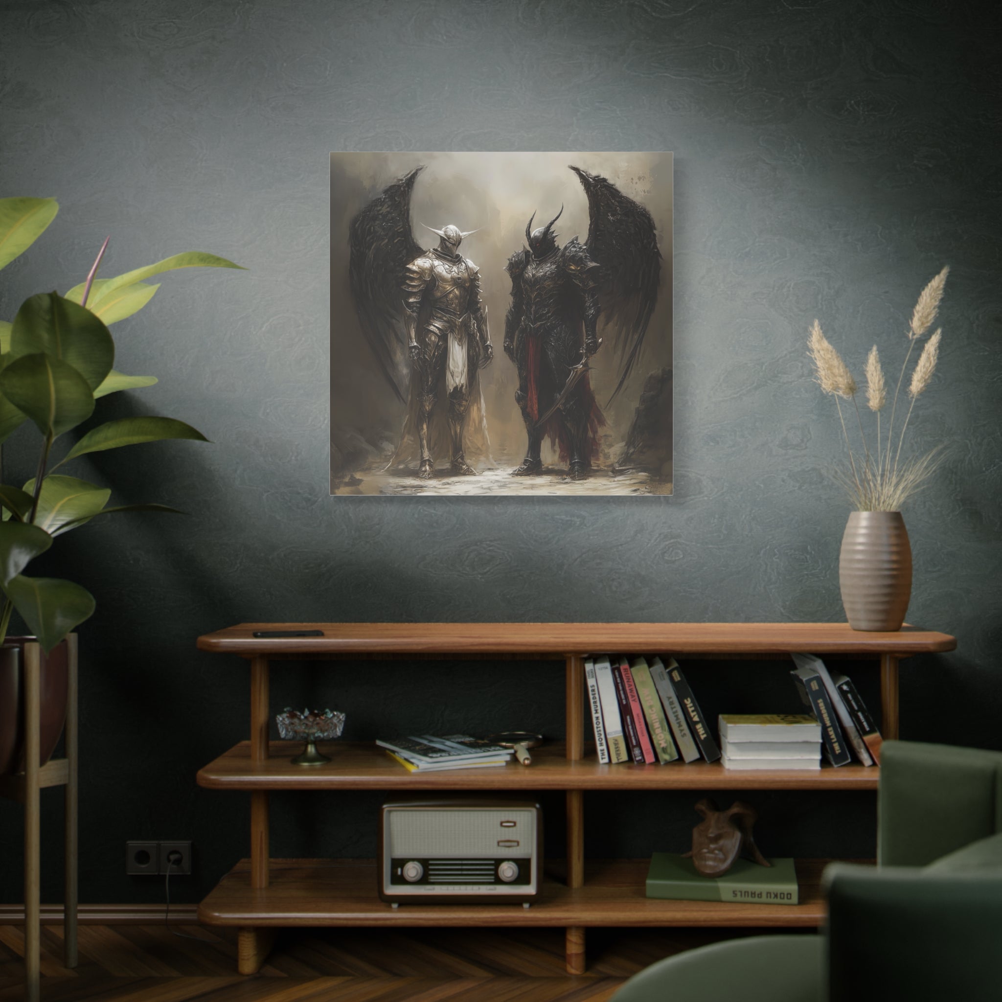 Epic Fantasy Wall Art Canvas - Stretched Matte Print of Winged Warriors