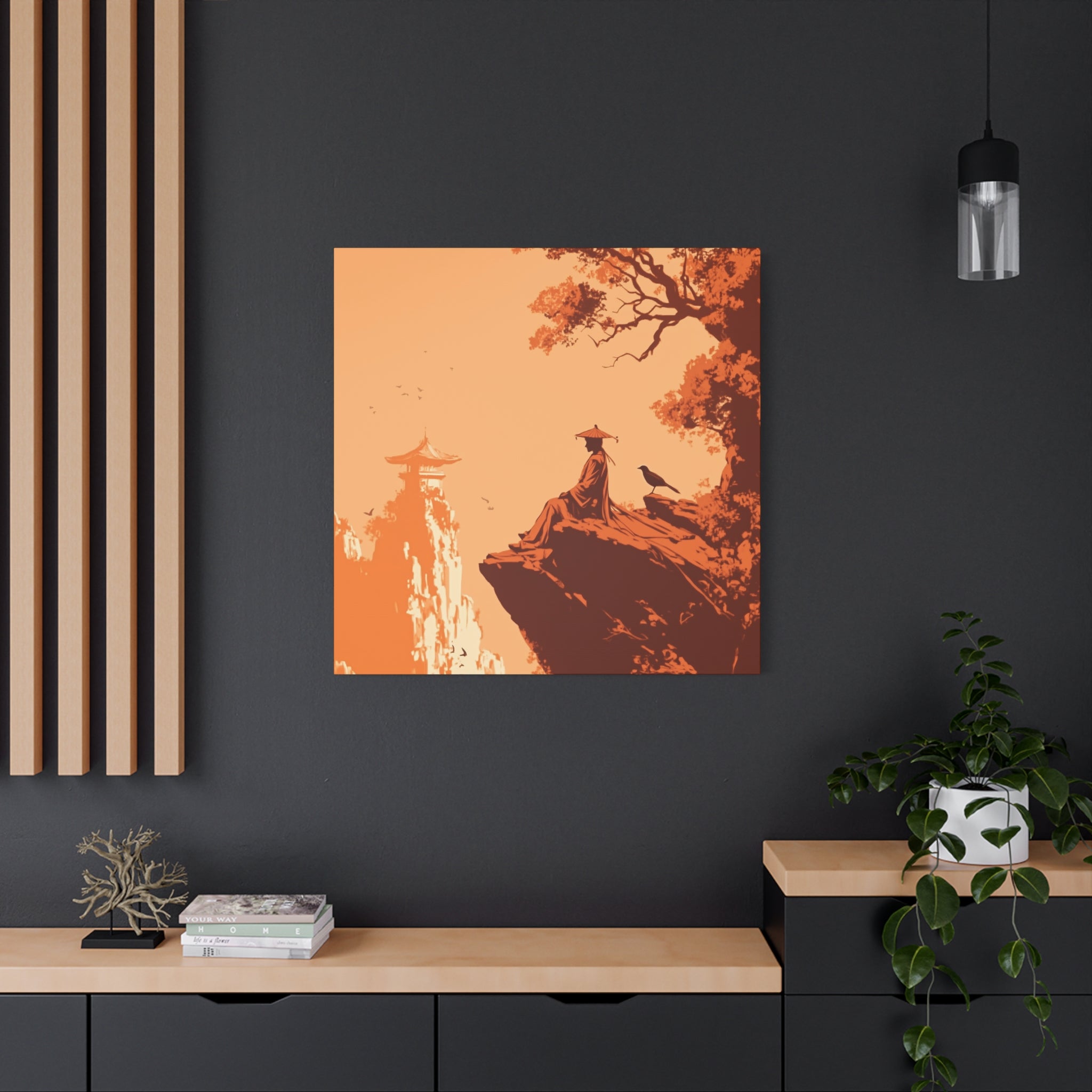 Meditative Canvas Art - Serenity in Orange