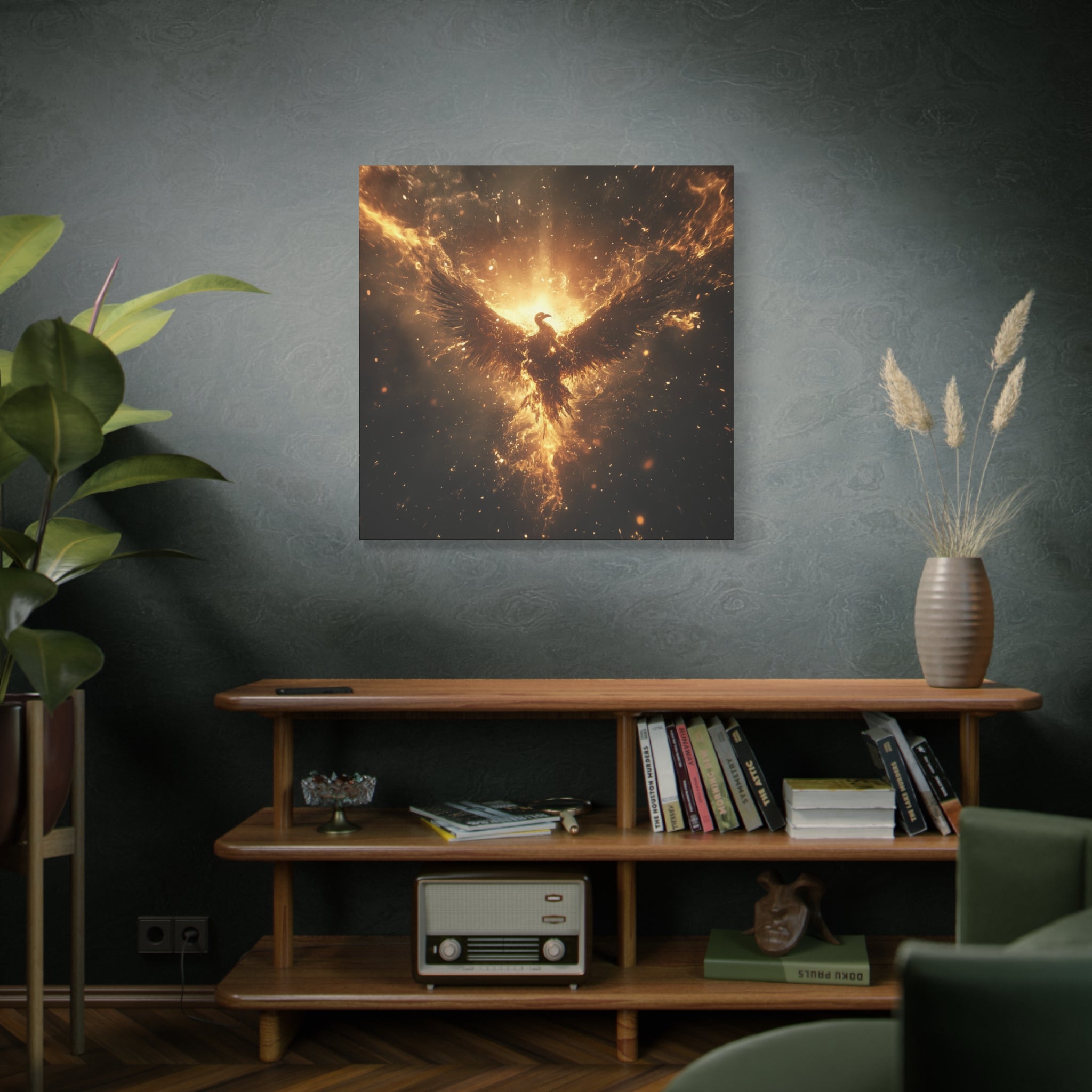 Ethereal Phoenix Canvas Art Print, Fantasy Decor, Wall Art, Gift for Friends, Home Decor, Inspirational Artwork