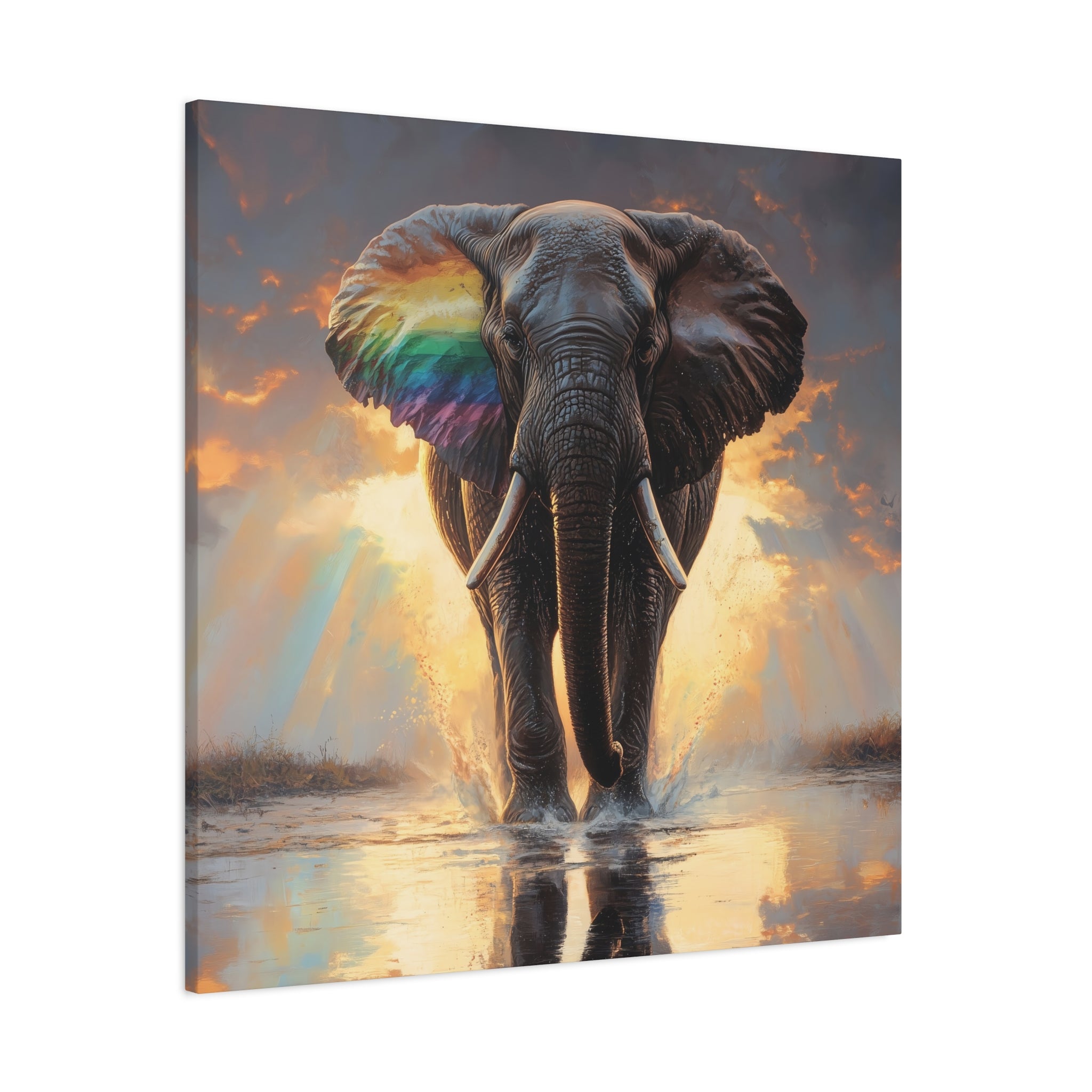 Inspirational Elephant Canvas Print, Art Decor for Home, Colorful Wall Art, Nature Lover Gift, Wildlife Art for Living Room