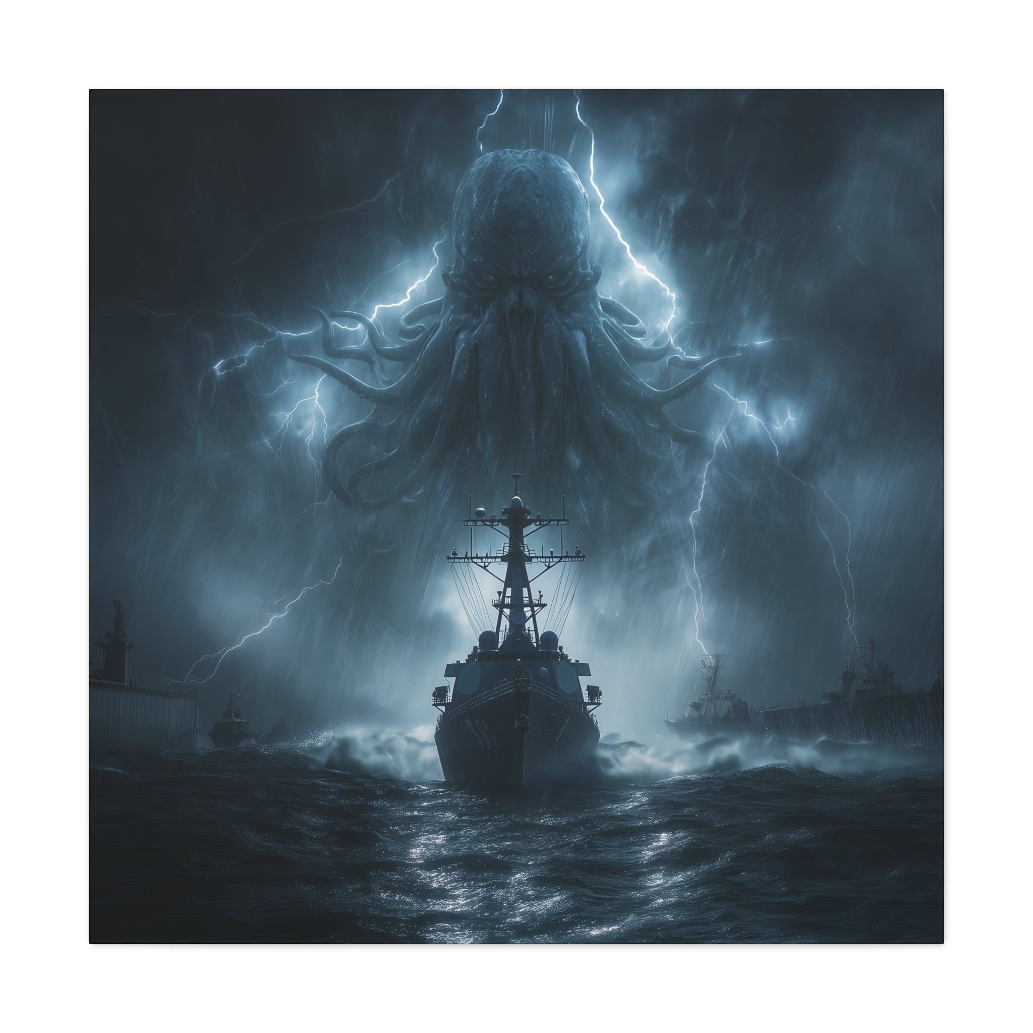Cthulhu Storm Canvas Art - Dark Fantasy Wall Decor