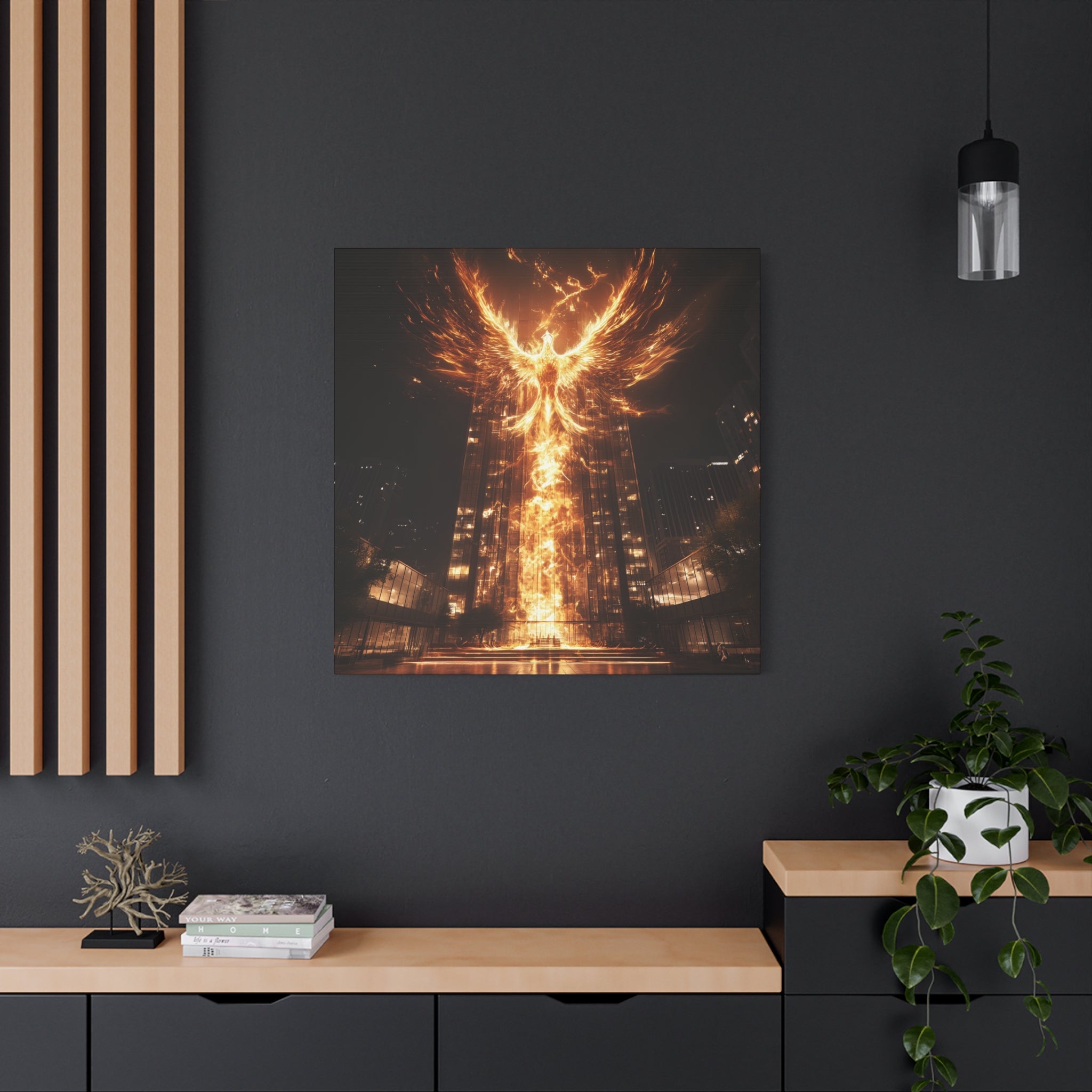 Phoenix Fire Canvas Wall Art, Inspirational Decor, Modern Home Decor, Art for Living Room, Unique Gift