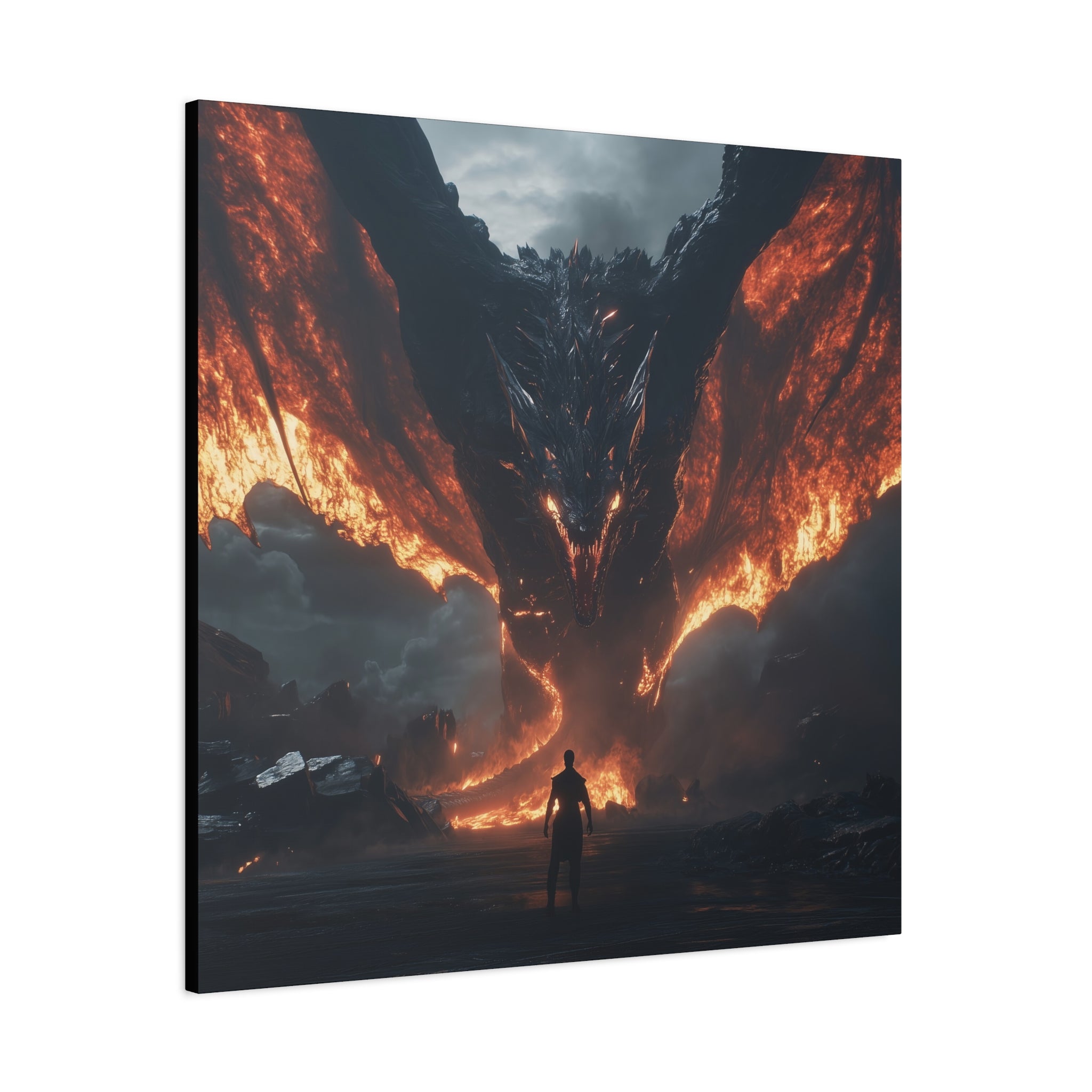 Epic Fantasy Dragon Canvas Art - No Escape