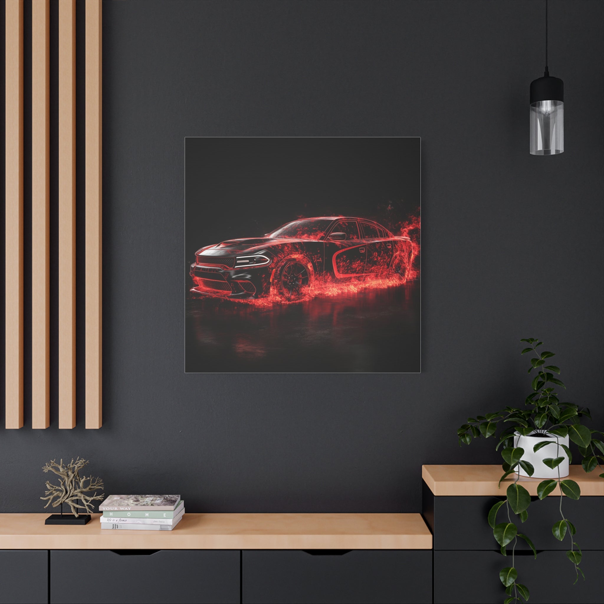 Dodge Charger SRT Hellcat in Lava Canvas Print