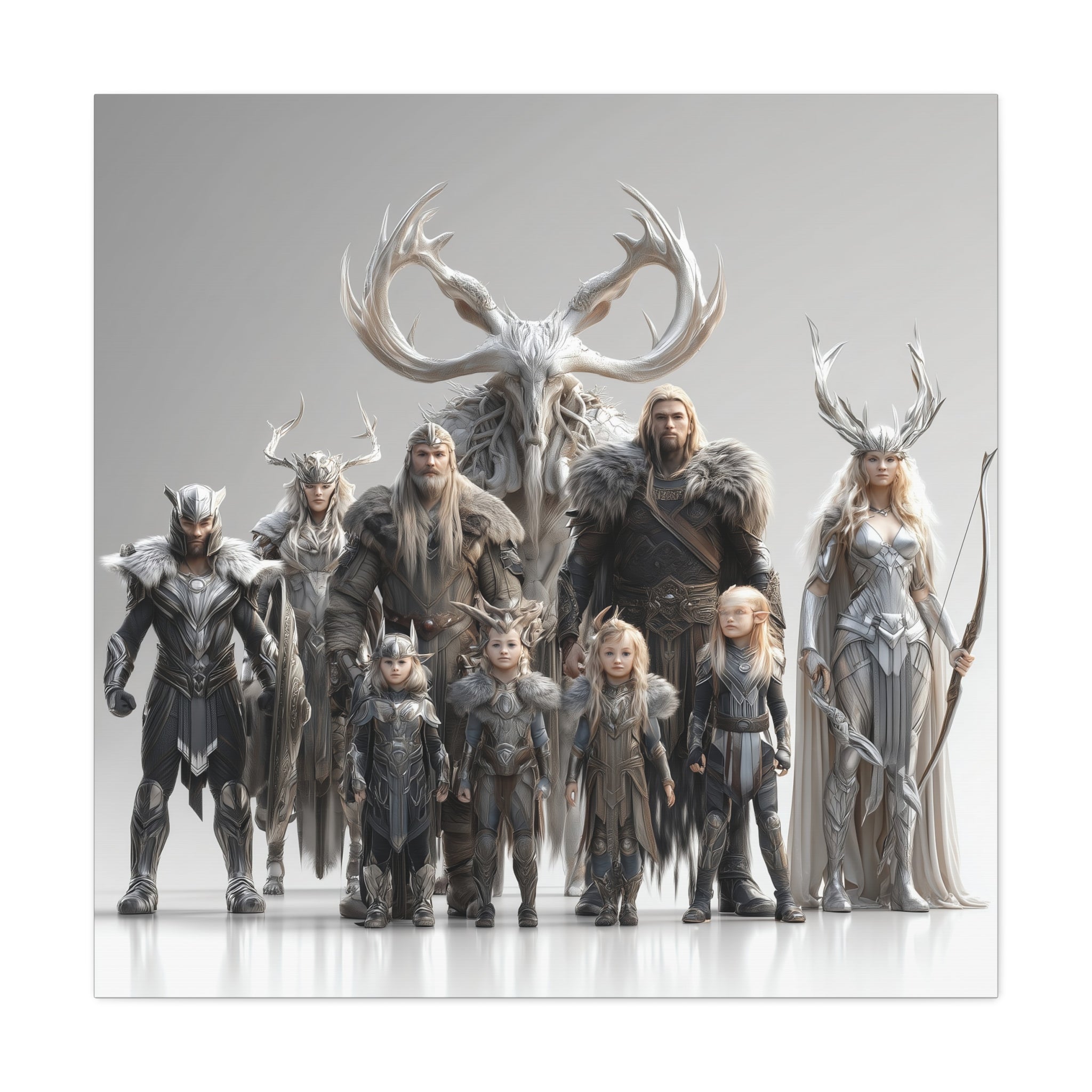 Fantasy Art Matte Canvas - Odin And Family