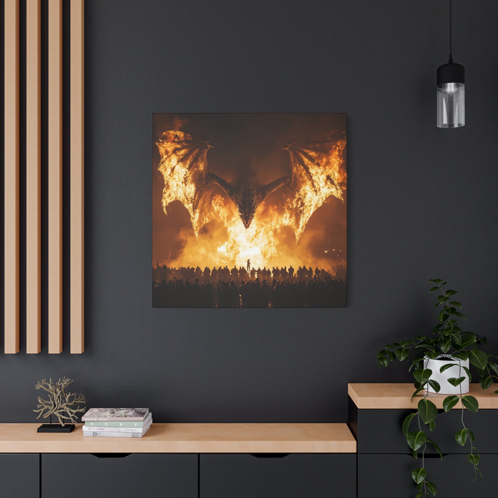 Fire-Breathing Dragon Canvas Art - Sacrifice
