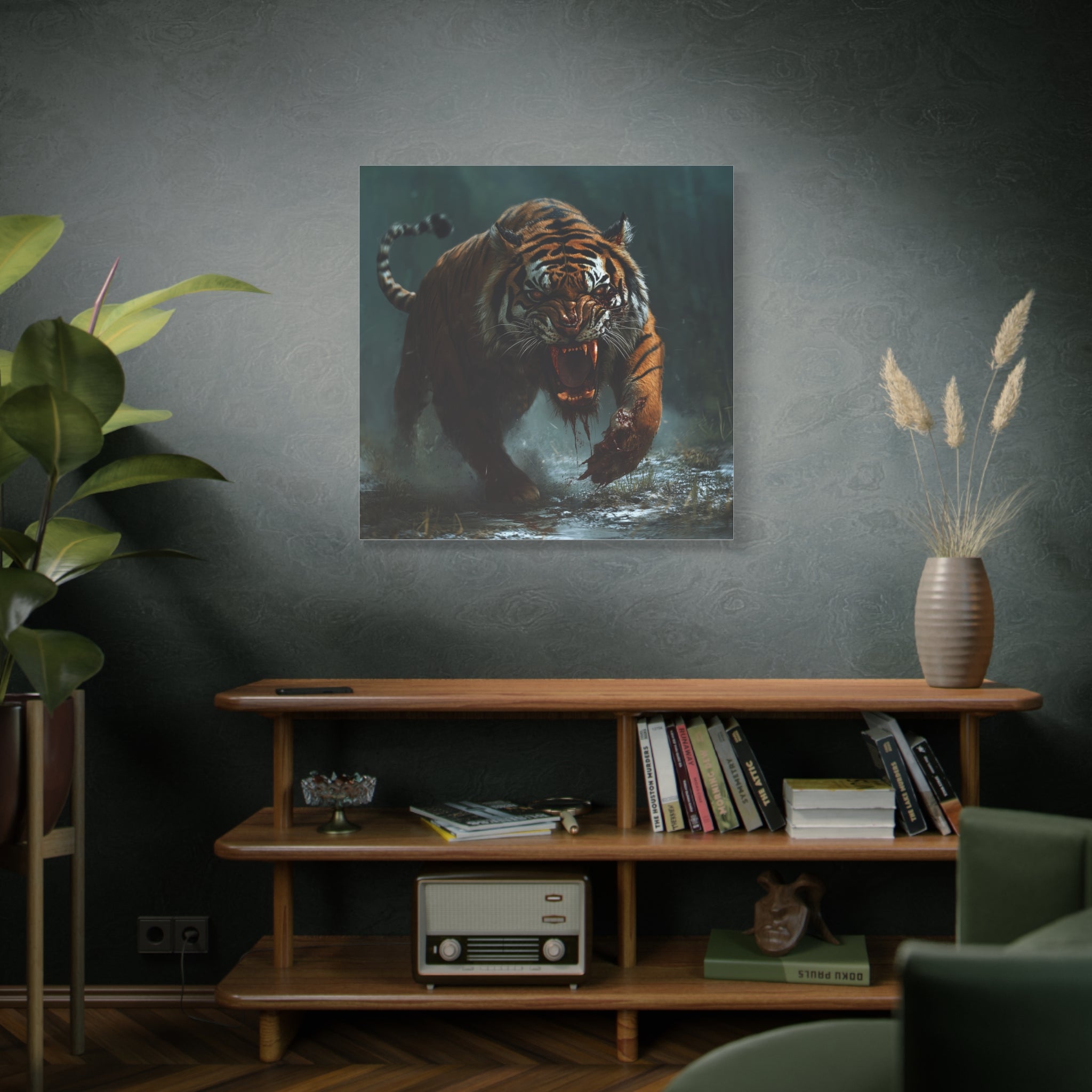 Zombie Tiger Canvas Art - Stretched 1.25" Wall Decor