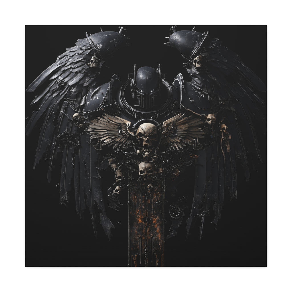 Gothic Art Canvas Wall Decor - Warhammer Crest Design