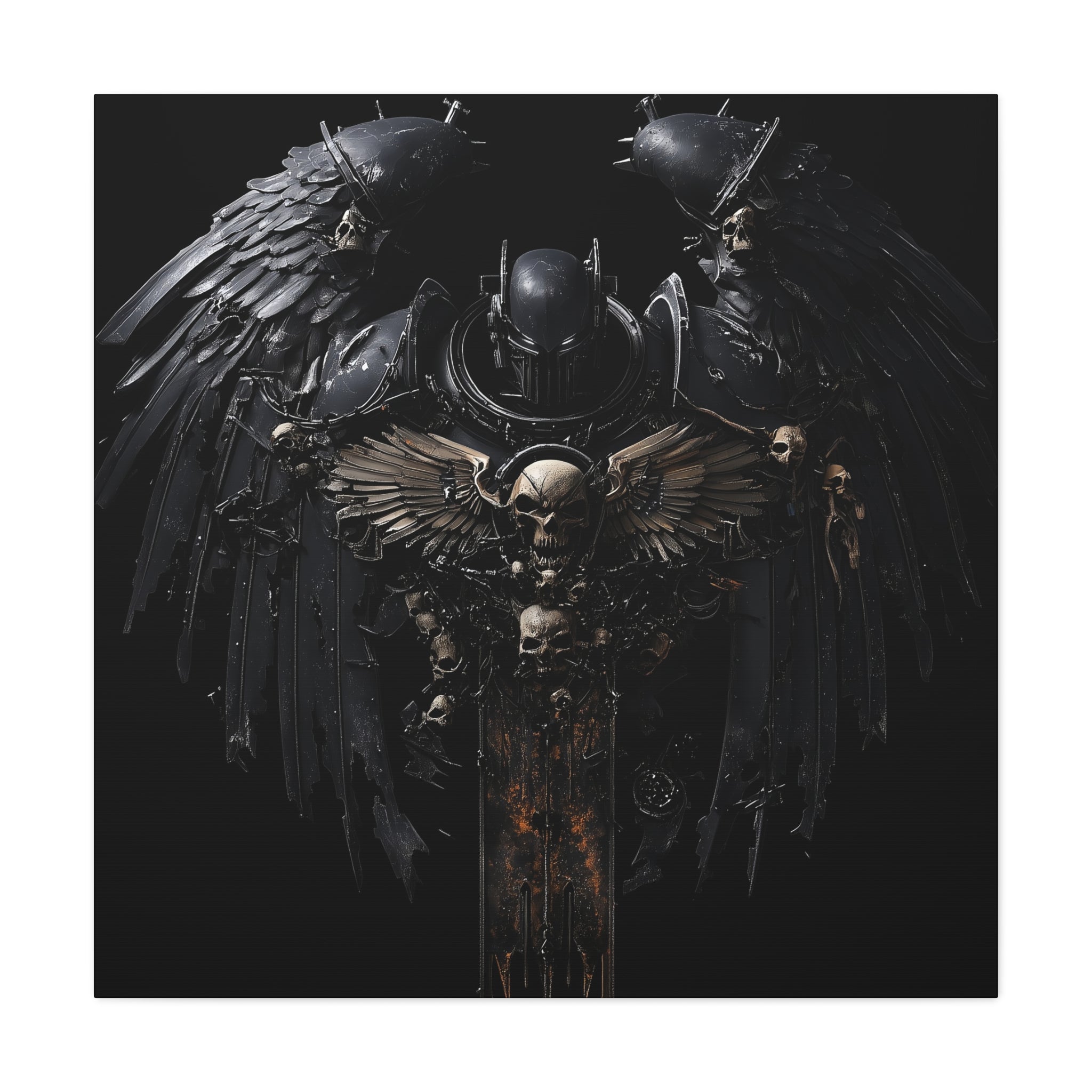 Gothic Art Canvas Wall Decor - Warhammer Crest Design