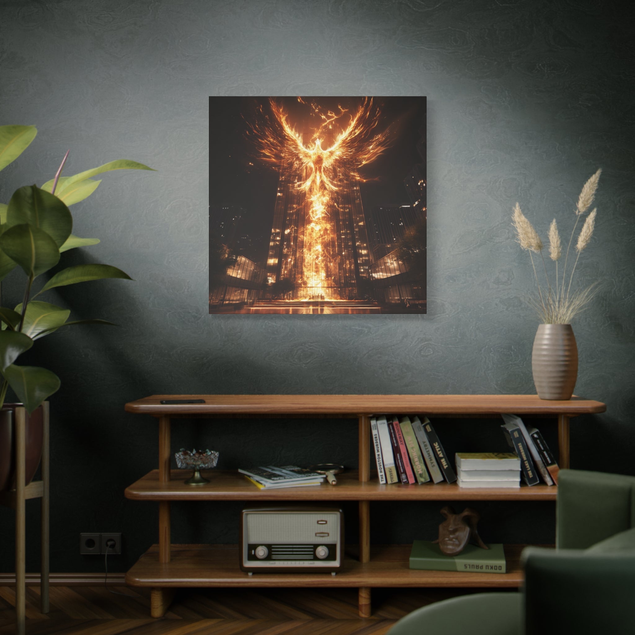 Phoenix Fire Canvas Wall Art, Inspirational Decor, Modern Home Decor, Art for Living Room, Unique Gift