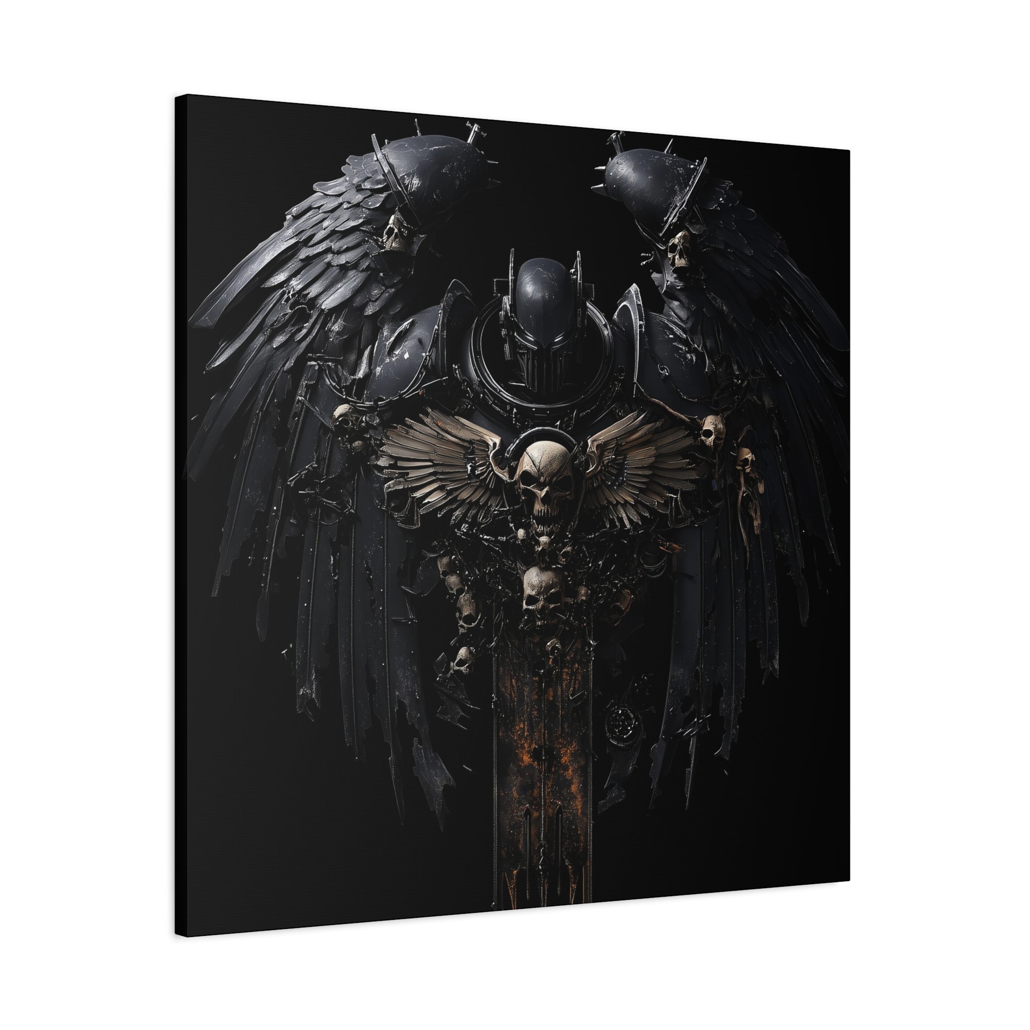 Gothic Art Canvas Wall Decor - Warhammer Crest Design