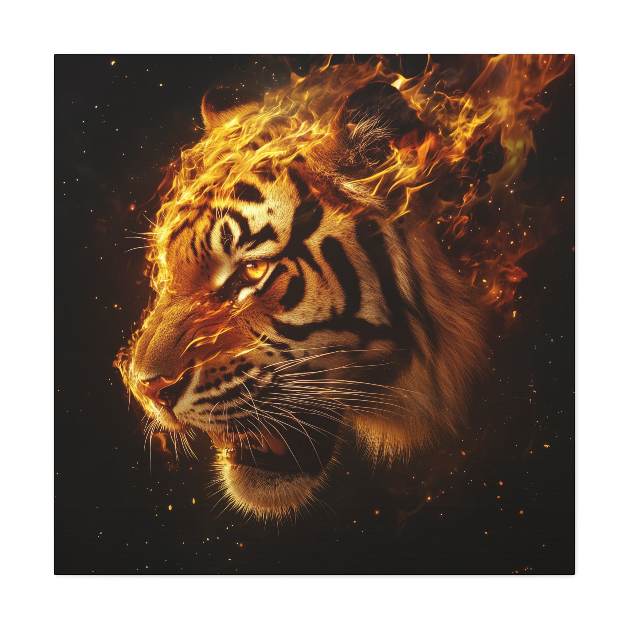 Fierce Tiger Wall Art - Matte Canvas Print, Stretched Home Decor, Animal Lover Gift, Jungle Theme, Wild Spirit Artwork